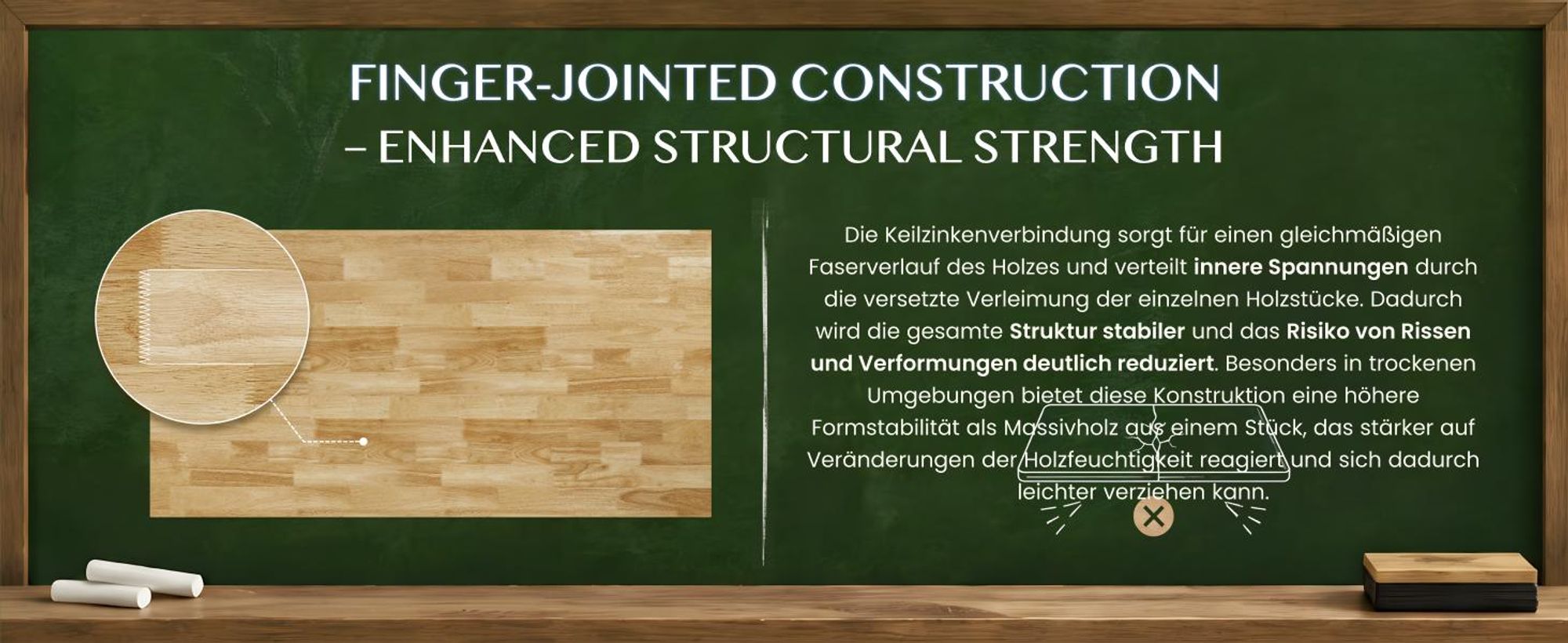 FLEXISPOT Tischplatte 140x80 cm, 27 mm starke Eichen-Massivholzplatte, Einteilige Tischplatte mit vorgebohrten Löchern, ideal für Schreibtische