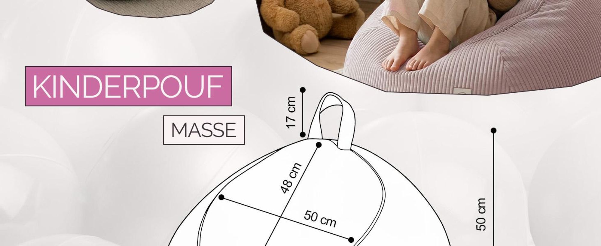 MISIOO Kinder Sitzsack Bezug für Kuscheltiere – Spielzeug Aufbewahrung & Bean Bag in einem – Cord Stoff, Waschbar, mit Reißverschluss