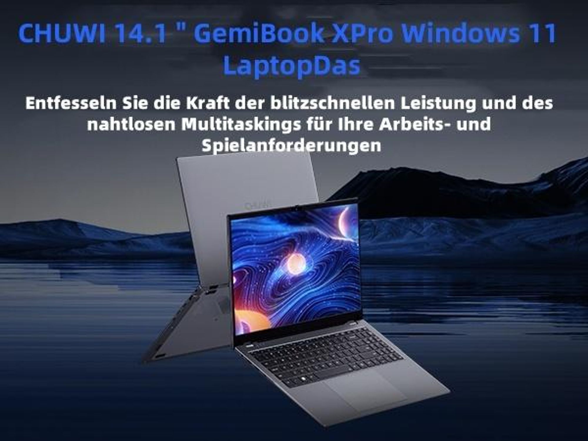 Laptop CHUWI GemiBook XPro - Prozessor Intel N100 14.1" Bildschirm Windows 11 8GB+256GB 5000mAh Akku - Grau