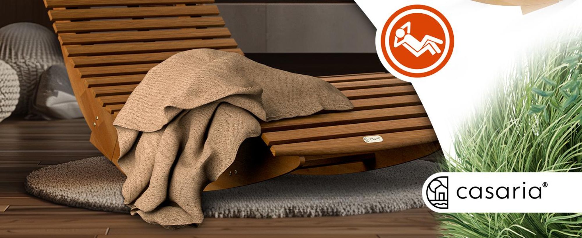 CASARIA® Set de 2x Chaises Longues à Bascule