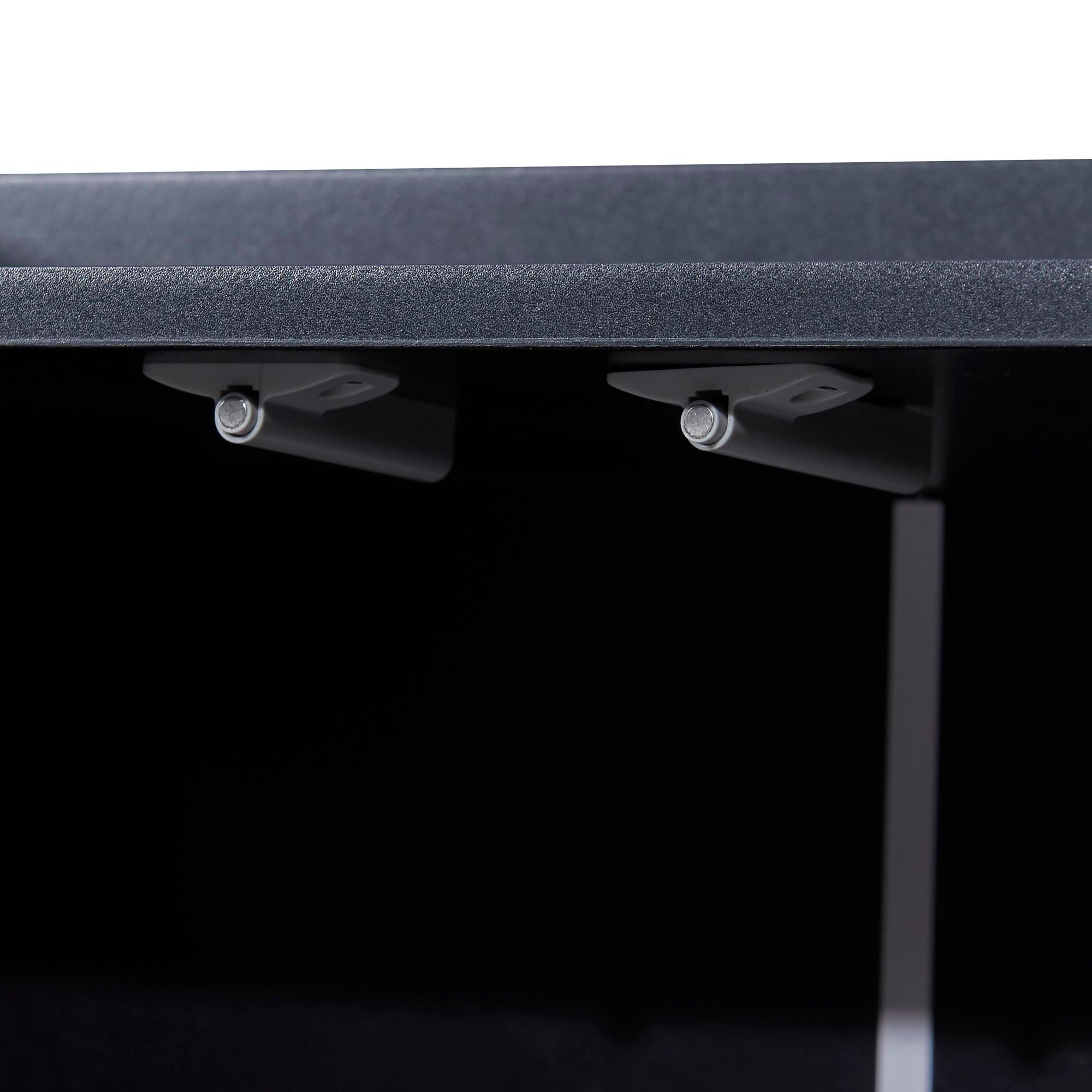 Merax Kommode Sideboard mit 4 Türen und verstellbaren Ablagen, goldenen Metallrahmen und Push-to-Open Funktion, Wohnzimmerschränke Massivholz Anrichte, 120*30*80 cm