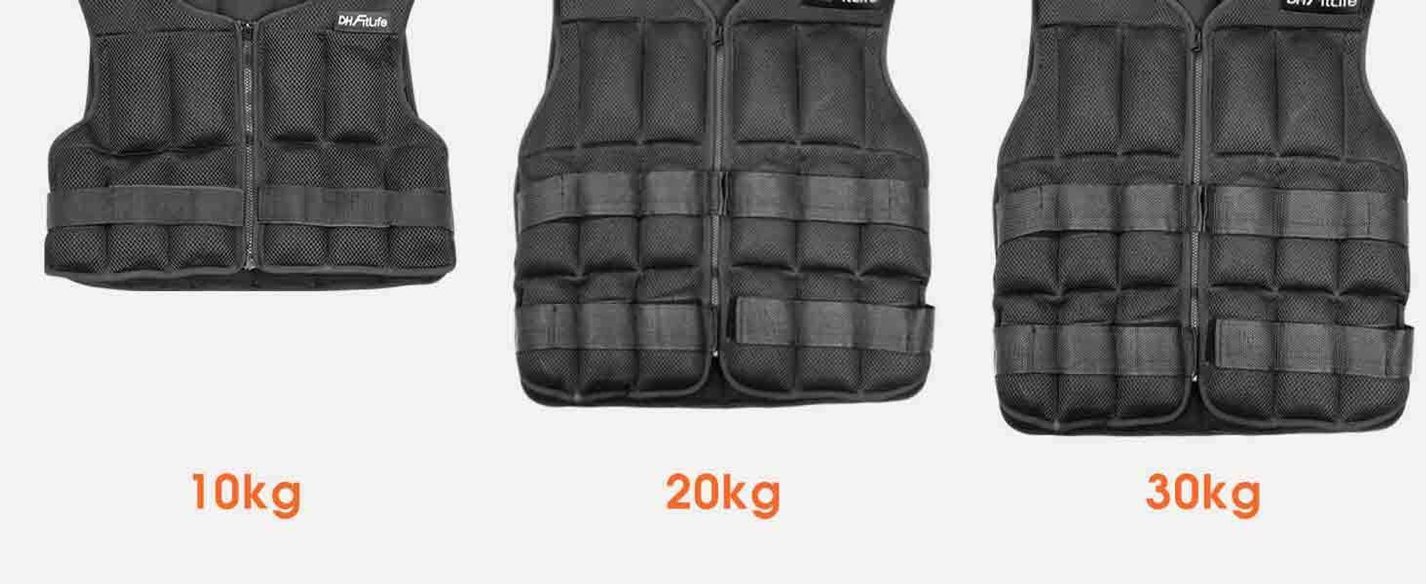 DH FitLife Verstellbare Gewichtsweste 10KG zum Muskelaufbau u. Krafttraining | Weighted Vest | Laufweste Damen Herren | Fitness Trainingsweste