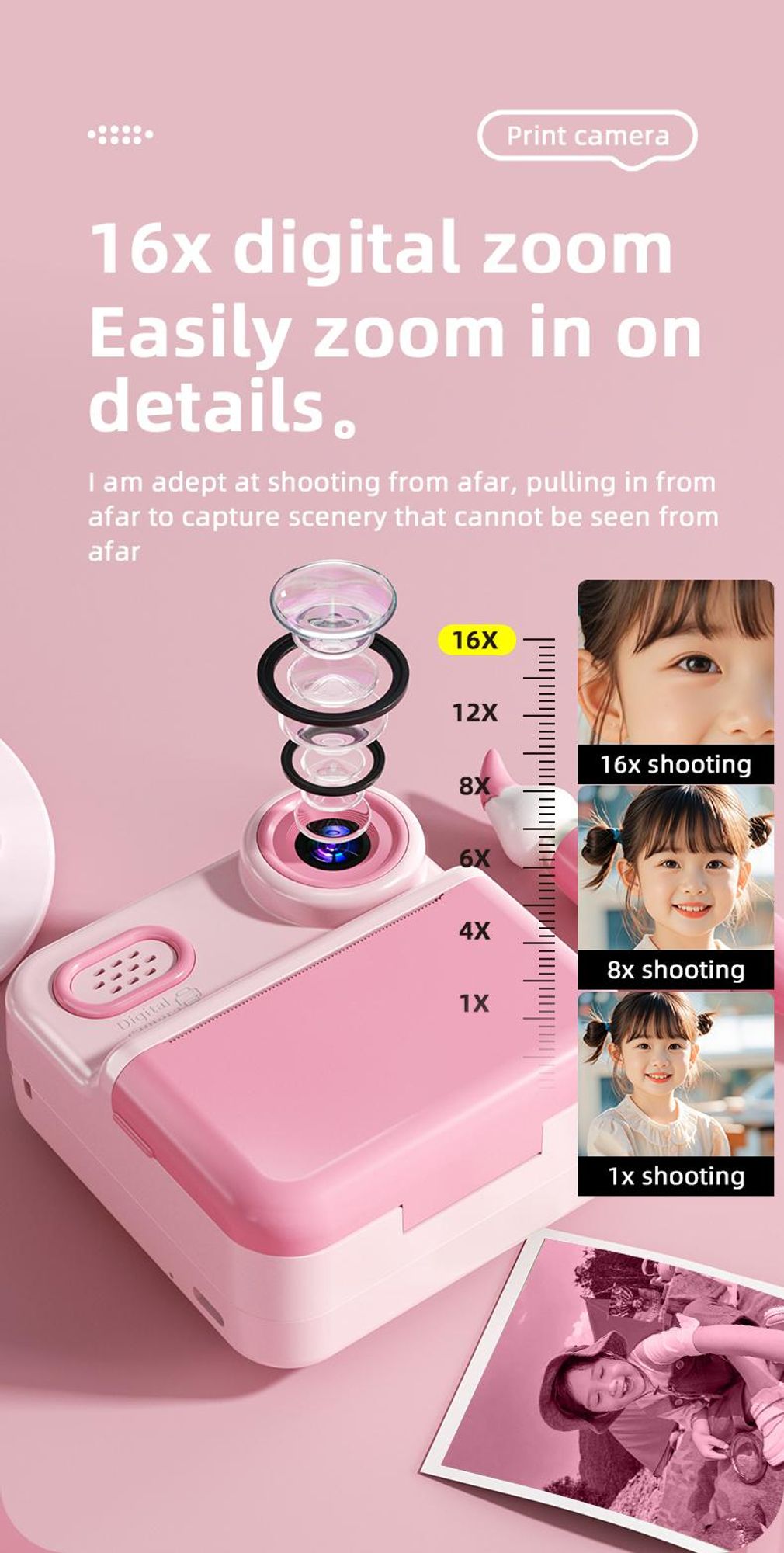 ZELURXX Kinder Sofortbildkamera, 48MP Foto, 1080P Video, 16X Zoom, 2.4" IPS Display, Dual-Kamera, 4h Akku, tragbar, Druckfunktion, Grün