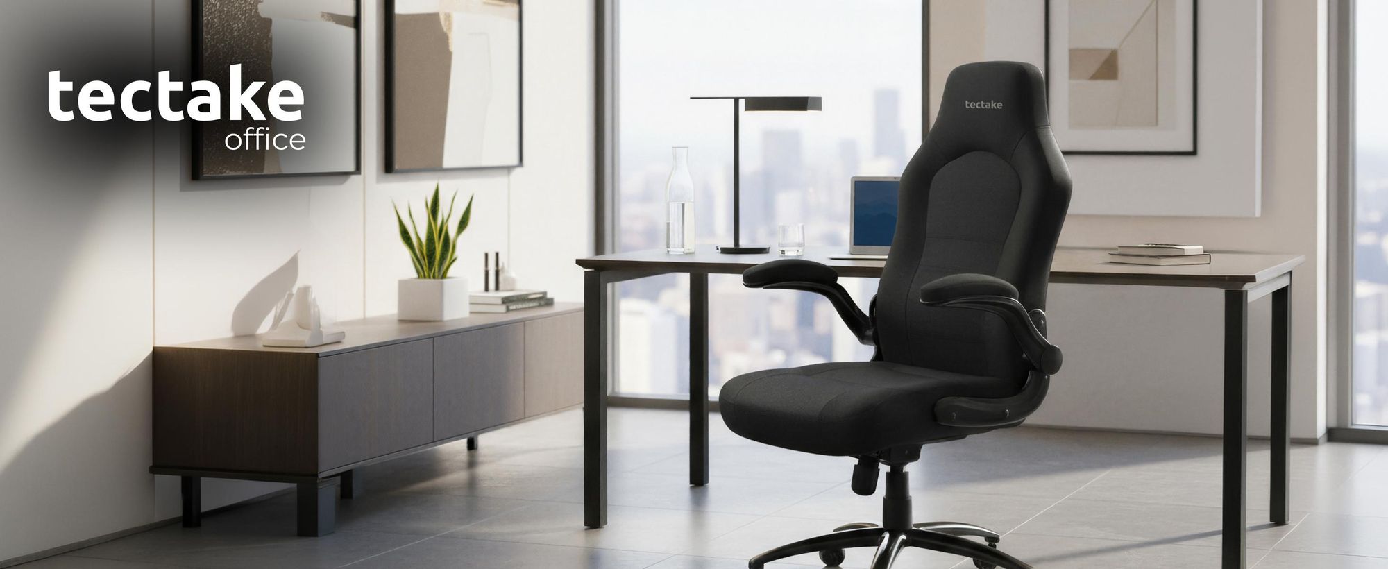 tectake® Bürostuhl Springsteen ergonomische Form 360° drehbar