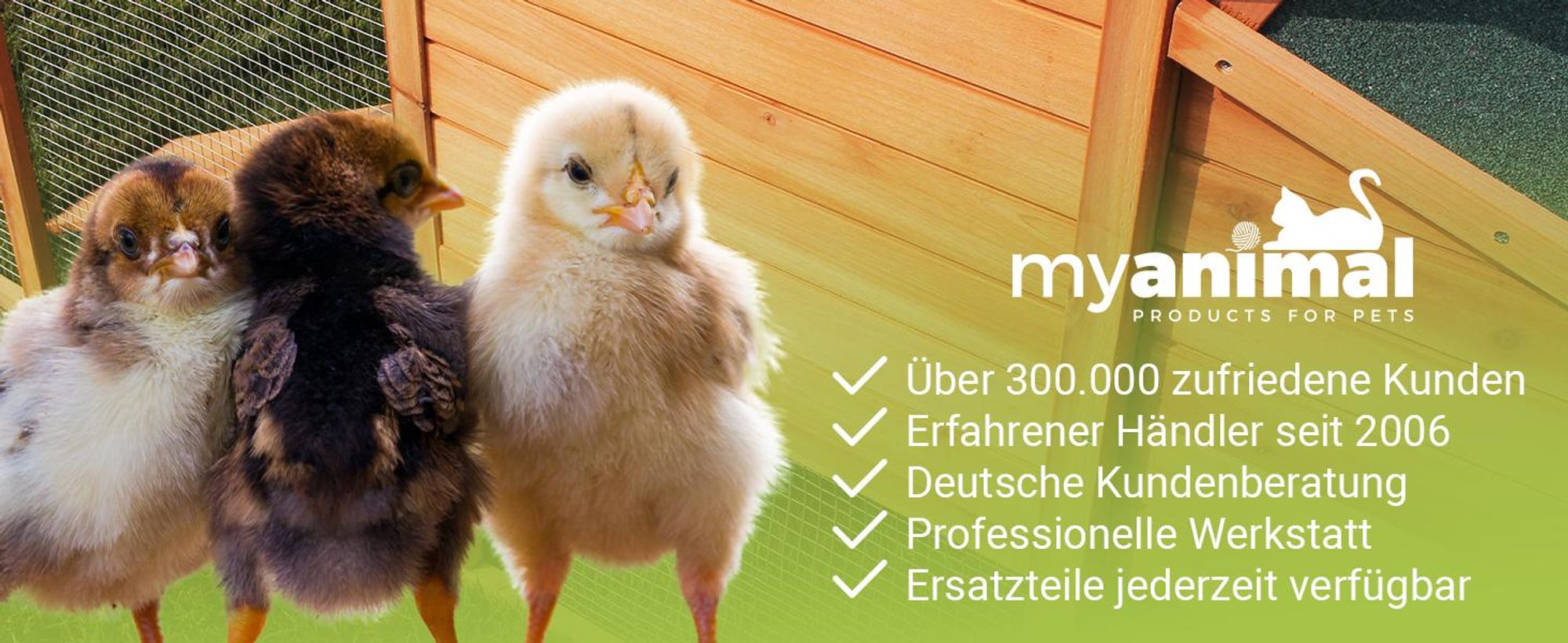 MyAnimal Hühnerstall MH-04 | Für 3-4 Hühner - Hühnerhaus - Nistkasten - Eiablage - Freilaufgehege - Wasserabweisendes Dach - Kleintierstall (Braun)