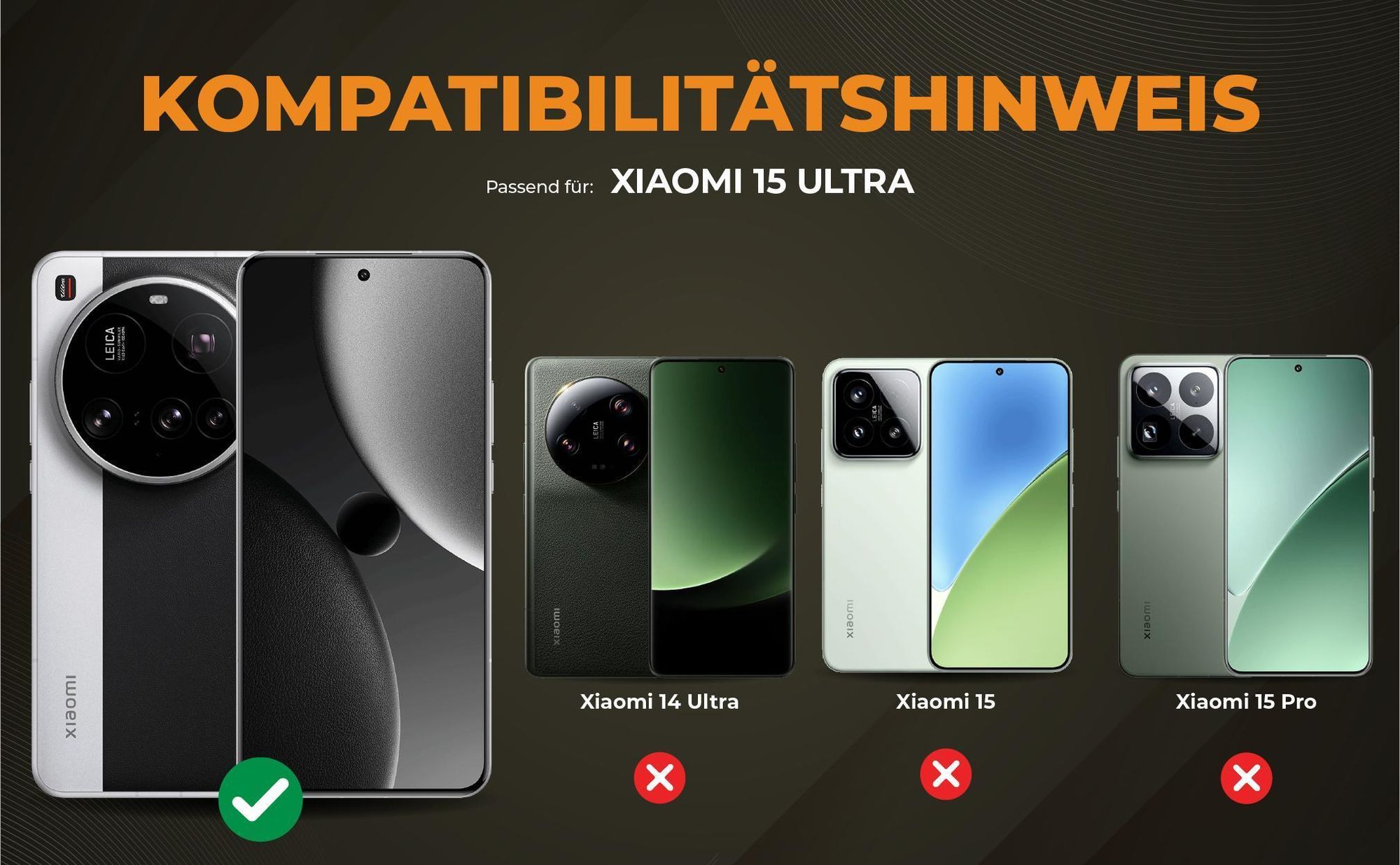 Kompatibilitätshinweise Hülle für Xiaomi 15 Ultra