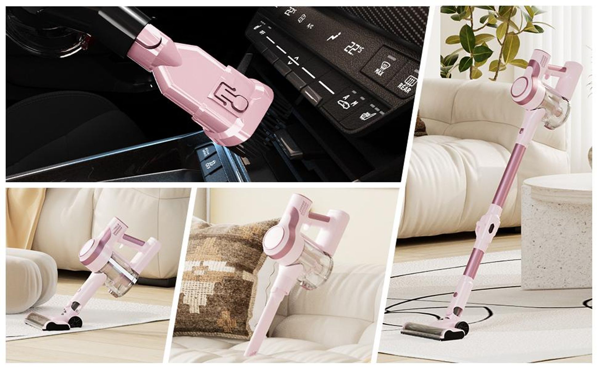 Stanew Aspirateur Balai sans Fil, 33Kpa Aspirateur sans Fil Puissant, 320W Aspirateur Pliable, 40Min Autonomie, LED