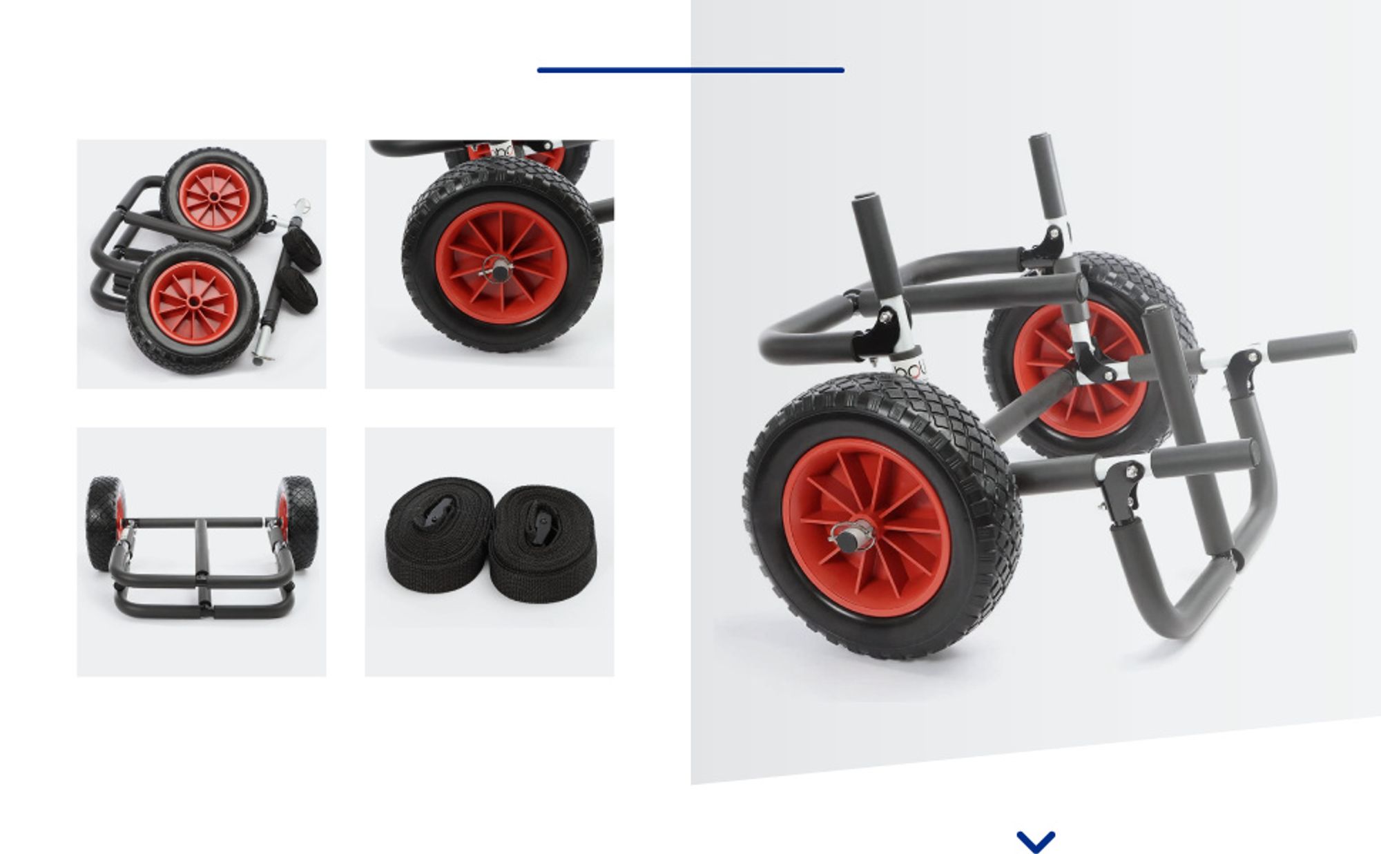 Toboli klappbarer Doppel Transportwagen bis 45 kg für SUP Board, Kanus und Kajaks, Surfwagen mit Polstern und abnehmbare PolyurethanRäder, geräumiger SUP-Wagen 48 x 63 x 36 cm, SUP-Trolley aus Aluminium