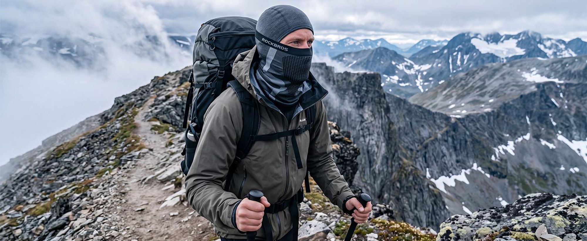 ROCKBROS Winter Sturmhaube Halswärmer Multifunktionstuch Schlauchtuch Nackenwärmer Herren Damen für Outdoorsports Typ 1