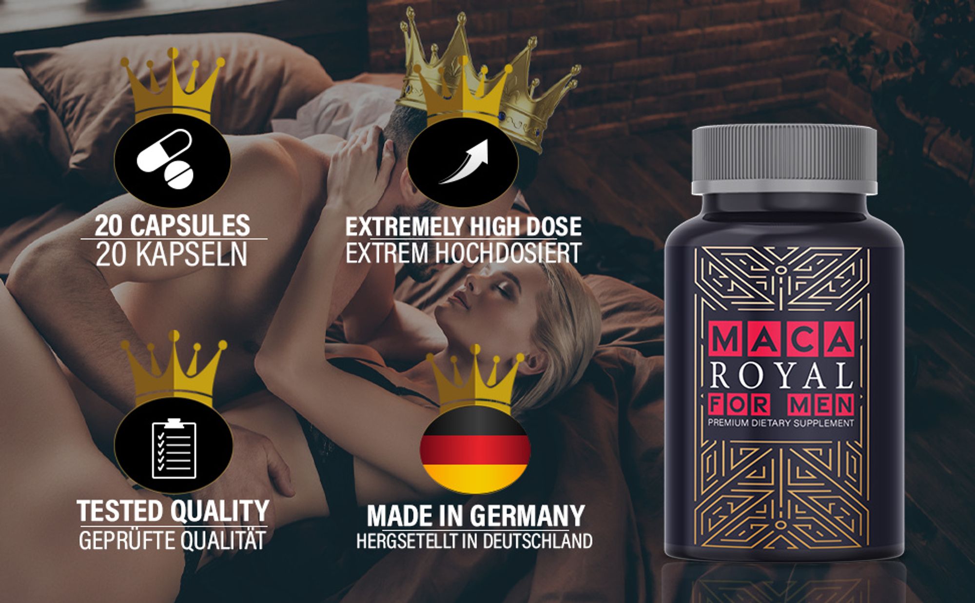 Saint Nutrition® Maca Royal – für Männer – Verzögerung der Ejakulation – mehr Spaß zu zweit – Potenz steigernd – mehr Potenz