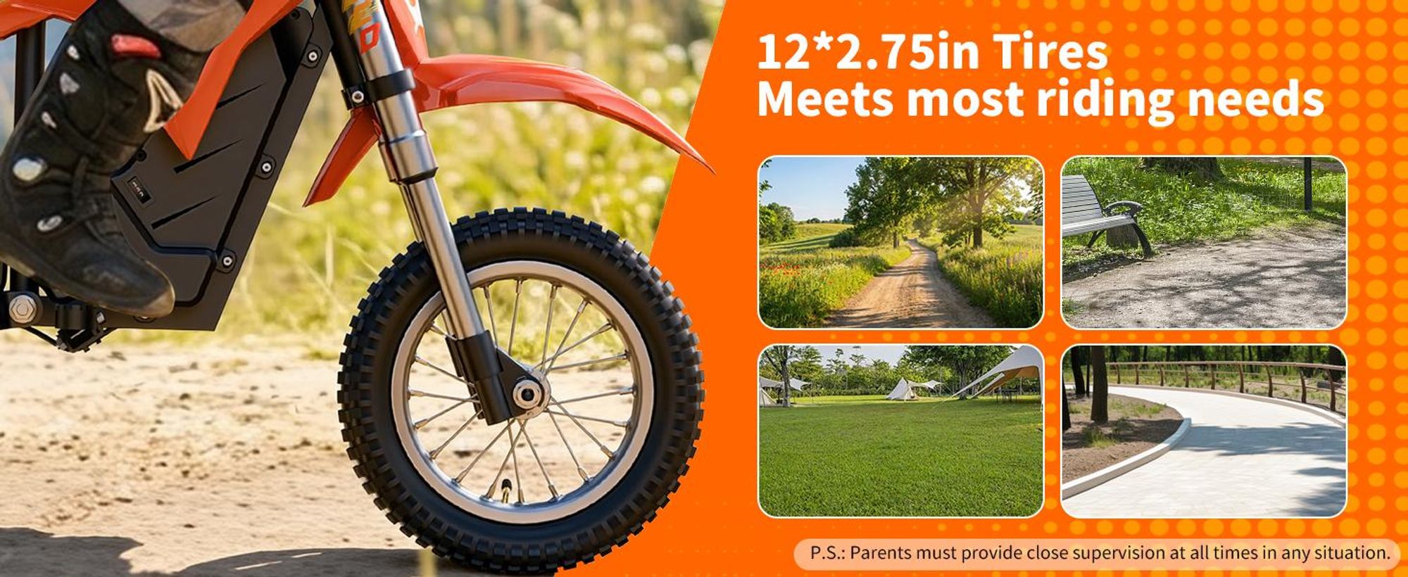 HillMiles Elektro Motorrad Kinder von 4-12 Jahren mit 36V 4Ah Akku, 20 km Reichweite, Doppelfederung, 3-Gang-Elektromotorrad, MileRocket 1