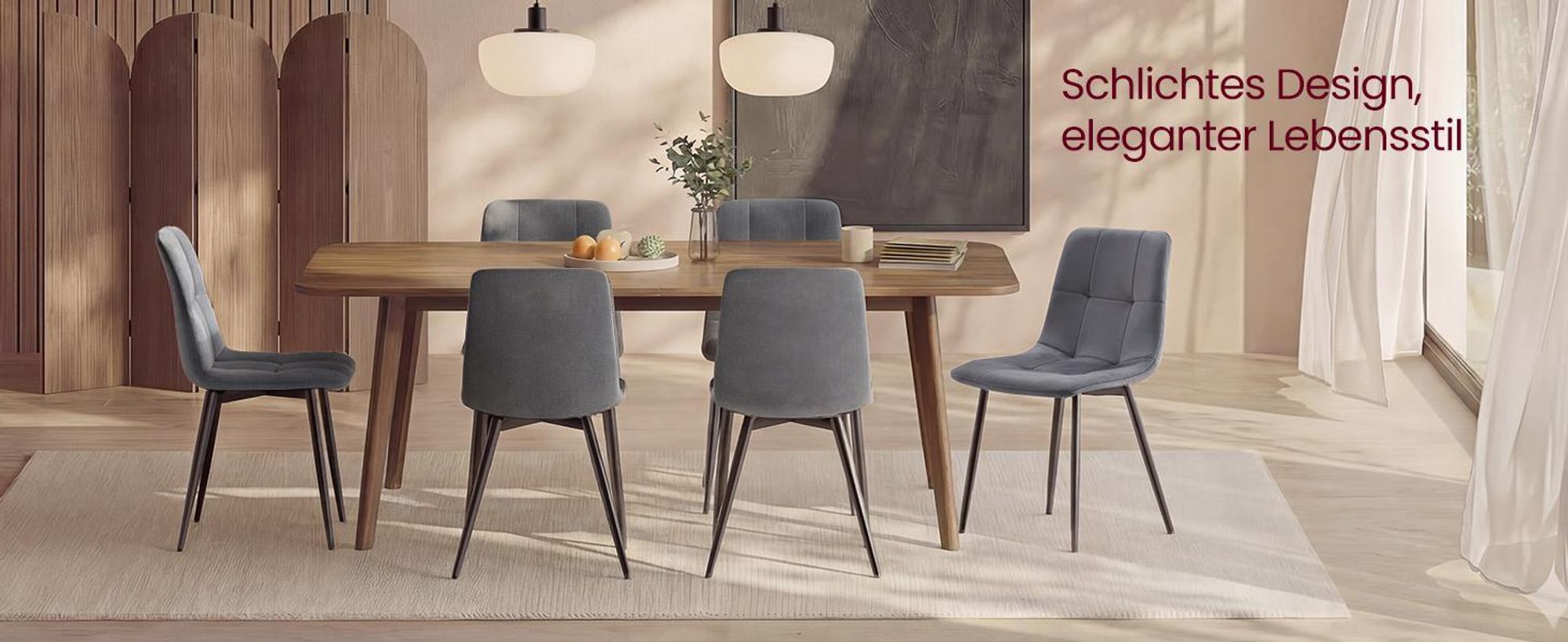 Küchenstühle gepolstert, Esszimmerstühle Samt, moderner Sessel mit verstellbaren Füßen, für Wohnzimmer, 6er Set, grau
