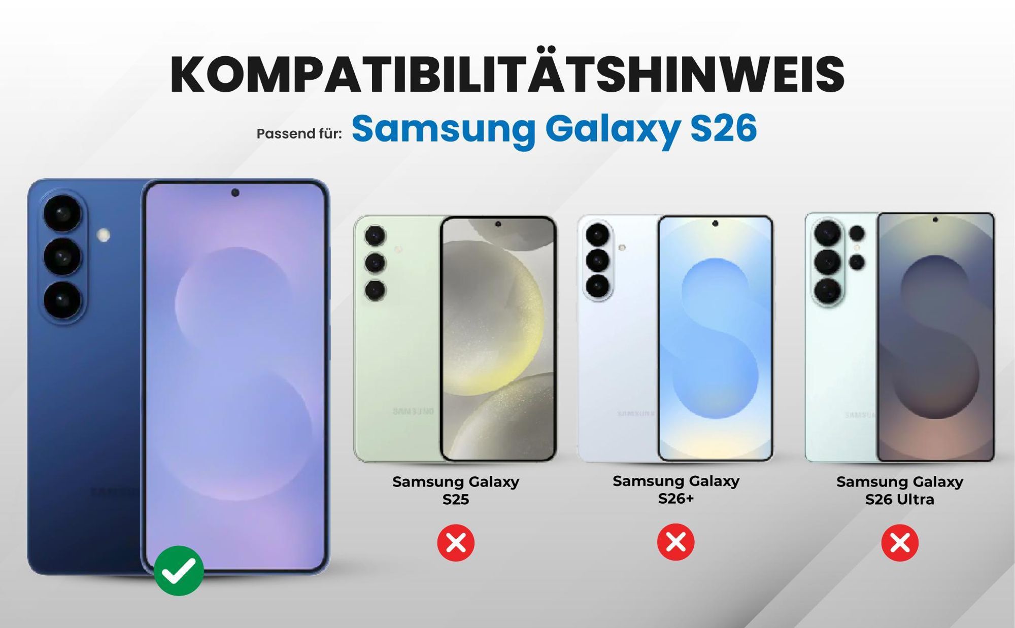 Kompatibilitätshinweise Hülle für Samsung Galaxy S26