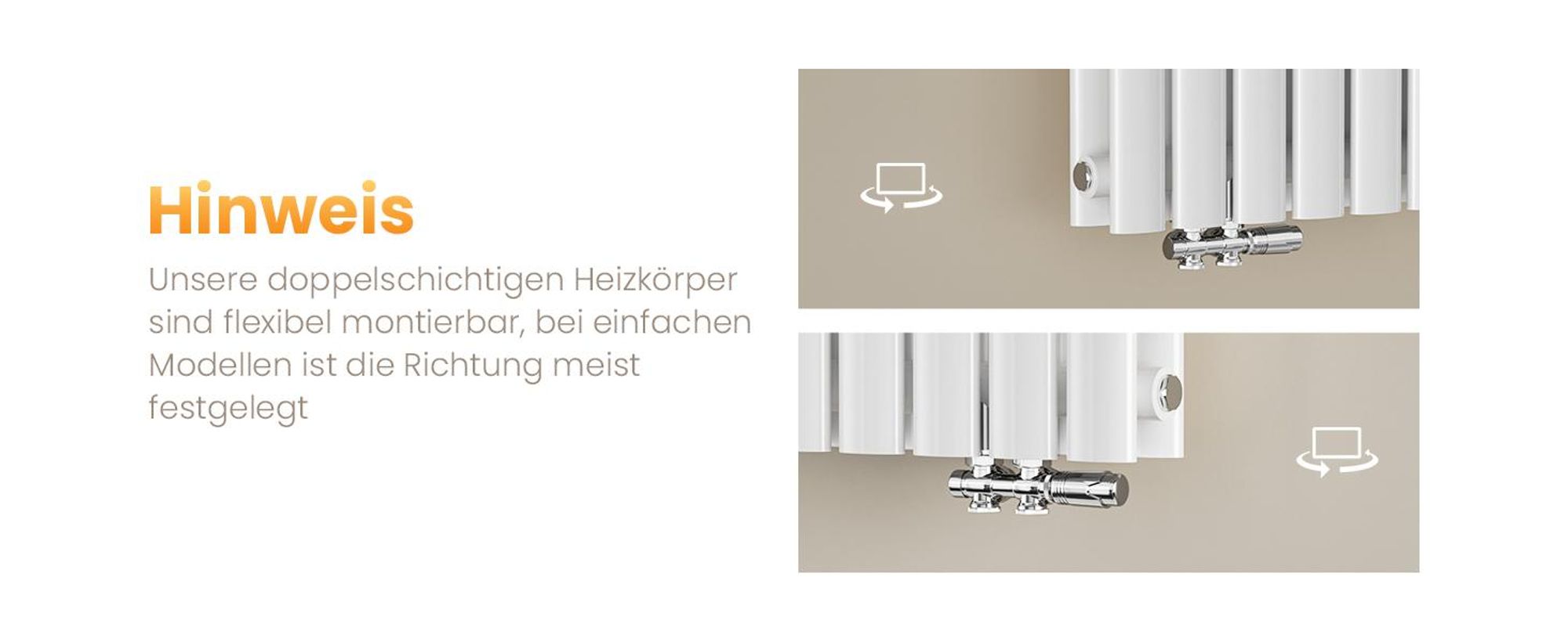 EMKE Design-Röhrenheizkörper für Warmwasserbetrieb Mittelanschluss Vertikal Oval Doppellagig 623 Watt 24cm x 160cm Weiß ohne Heizstab