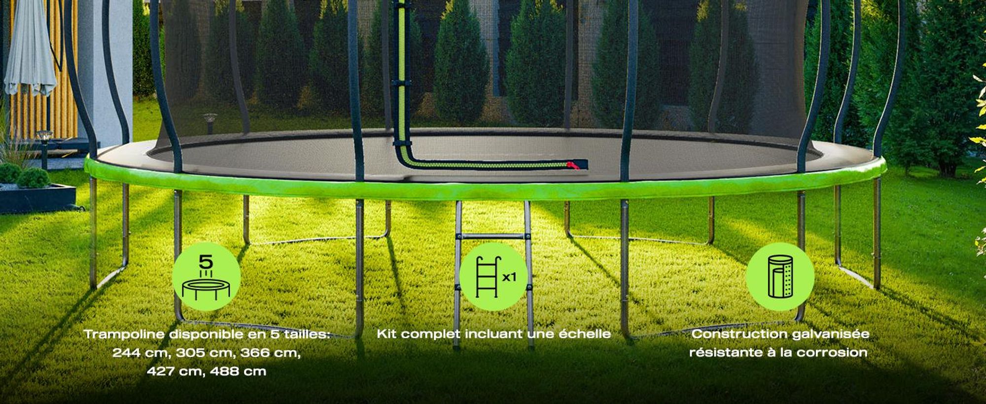 Trampoline de Jardin pour enfants 488 cm