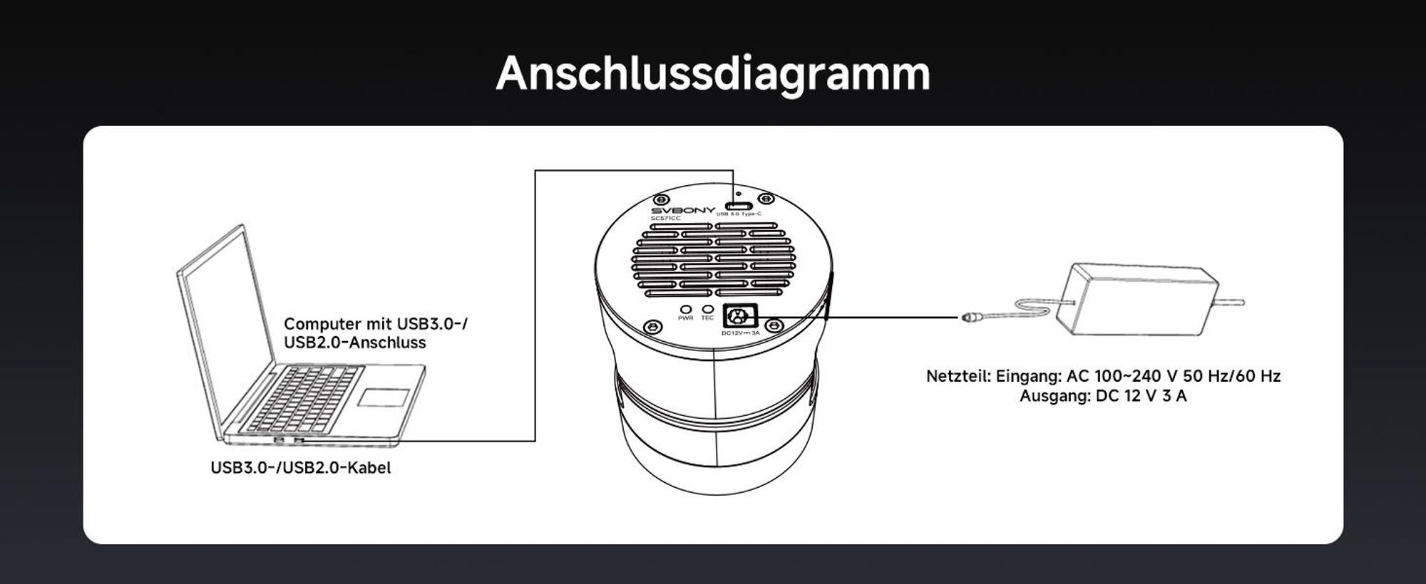 SVBONY SC571CC Teleskopkamera mit 26MP IMX571 BSI-Sensor, 35° Zweistufige TEC Farbkühlung, Astronomische Kamera ohne Amp-Glow, für Emissionsnebel