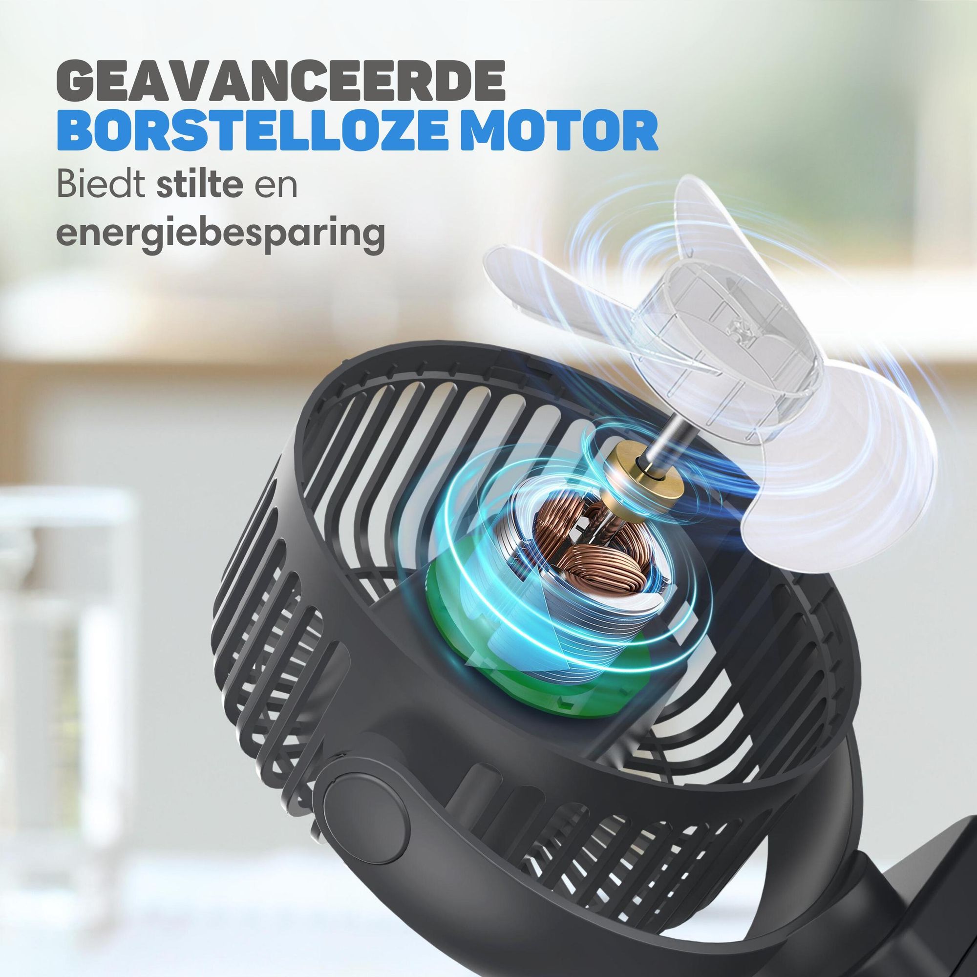Vulpes Goods Mini Ventilator, Tischventilator, Handventilator, Wiederaufladbar, 3 Geschwindigkeiten, Verlichting, Powerbank-Funktion, 12000 mAh