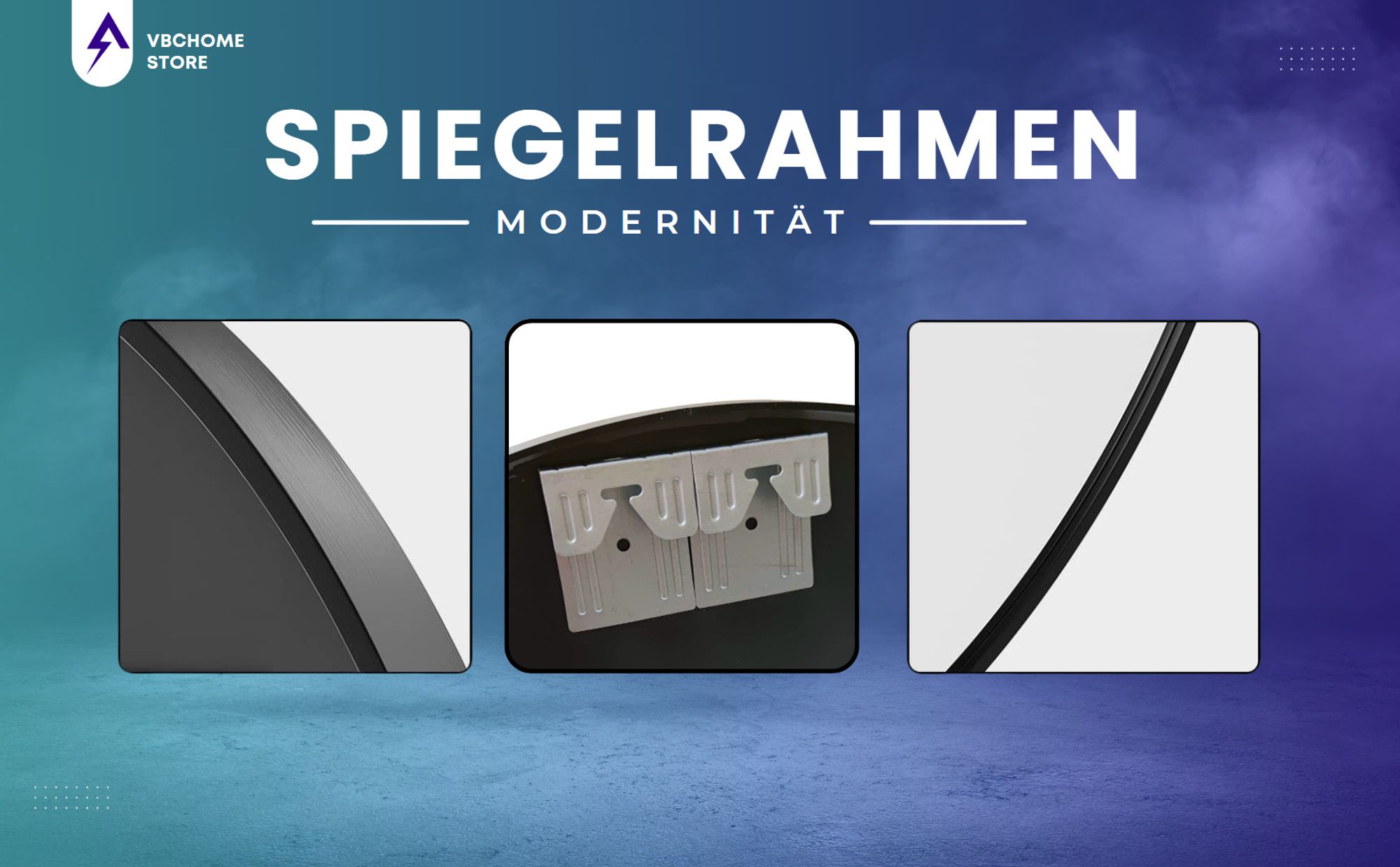 VBChome Oval Spiegel 80 x 40 cm Schwarz Aluminiumrahmen–Elegante Dekoration für Wohnzimmer, Bad, Flur, modernes und stilvoller Spiegel für Innenräume