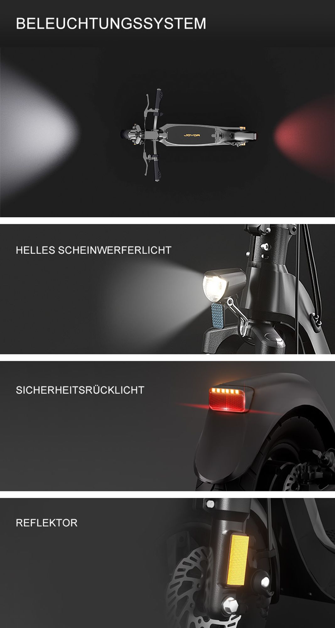 Joyor C10E E-Scooter mit Straßenzulassung wechselbarer Akku Rahmen aus Magnesiumlegierung 120kg 10 Zoll 500W Federung Faltbar
