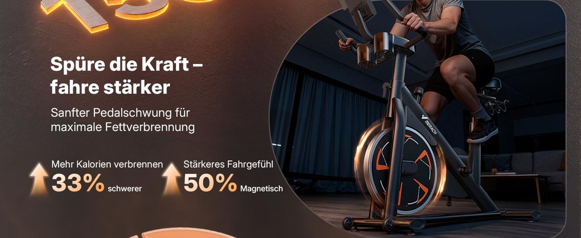 Heimtrainer Fahhrad für Zuhause, leises Fitnessbike mit LCD-Display, Magnetischer Widerstand, 8 Widerstandsstufen, bis 150 KG belastbar