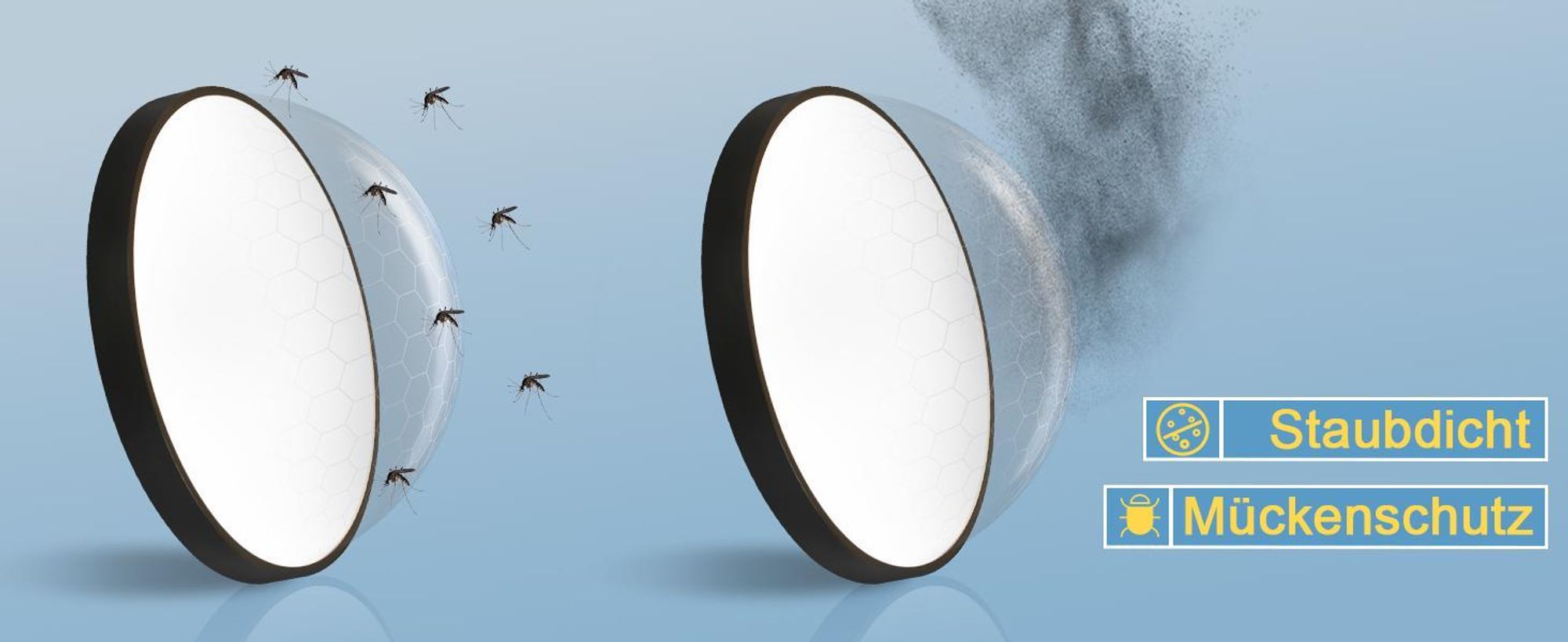 ZMH LED Deckenleuchte Schwarz Deckenlampe 17W Warmweiß Küchenlampe Flach IP44 Rund Modern Flurlampe für Wohnzimmer