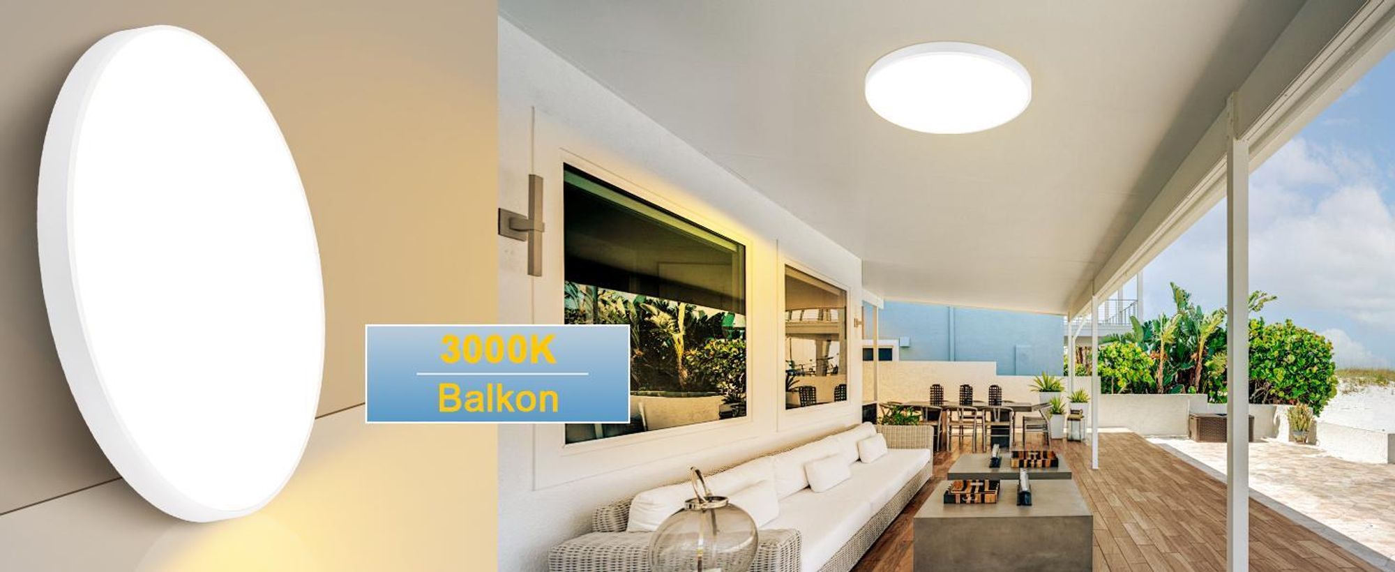 ZMH LED Deckenleuchte 36W Dimmbar Deckenlampe 37cm Rund mit Fernbedienung Küchenlampe für Badezimmer Küche Wohnzimmer Weiß