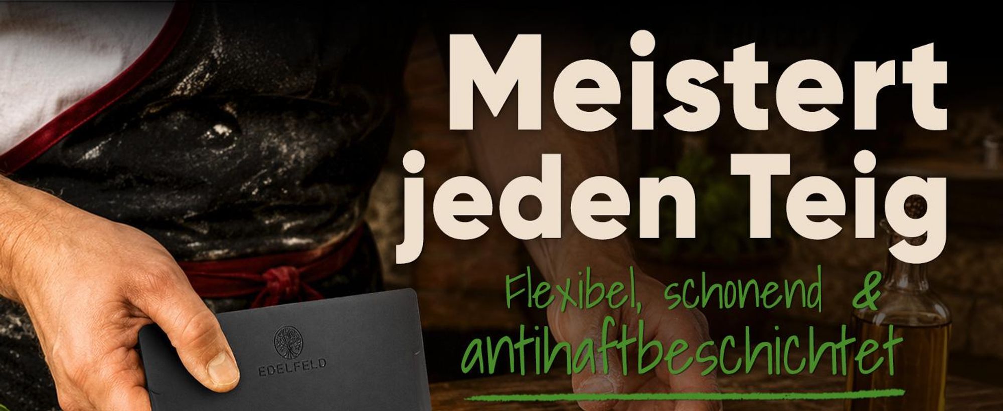 EDELFELD – Teigschaber [2er Set] Praktische Teigkarte zum Brot Formen – Flexibler Teigschaber & Teigspachtel zum Brot backen, portionieren – Zubehör