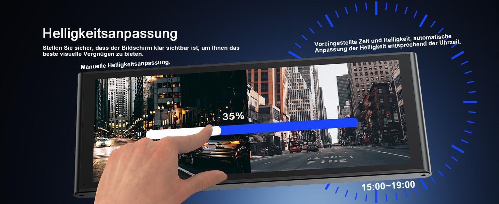 9.26 Zoll Carplay Display mit 2.5K Dashcam Auto Vorne,1080P Rückfahrkamera, Wireless A-pple Carplay Android Auto, Mirror Link