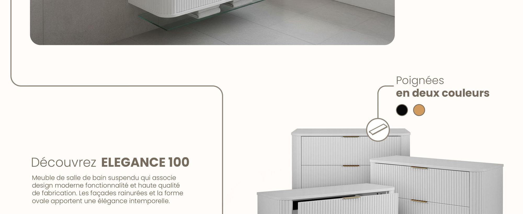 Armoire salle bain 100 cm Sous lavabo, meubles bas