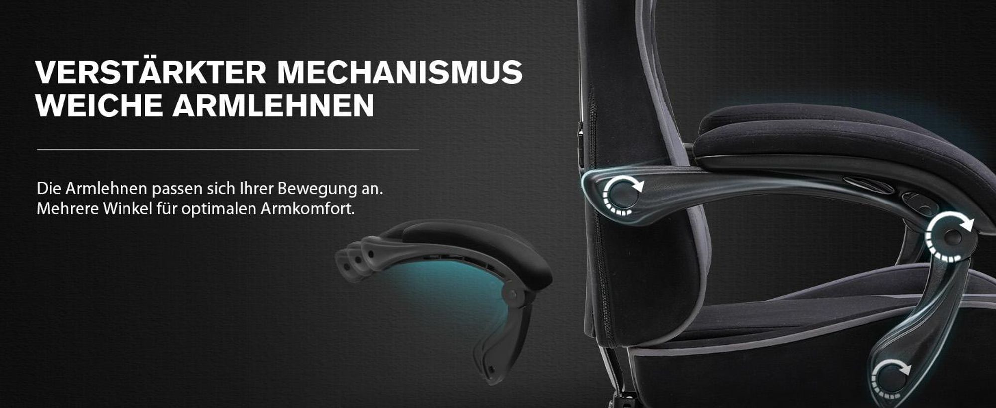 GTPLAYER Gaming Stuhl, Bürostuhl, Ergonomischer Pc Stuhl, Gaming Sessel mit Massagelendenwirbelstütze mit Fußstütze und Kopfstütze, Grau Stoff