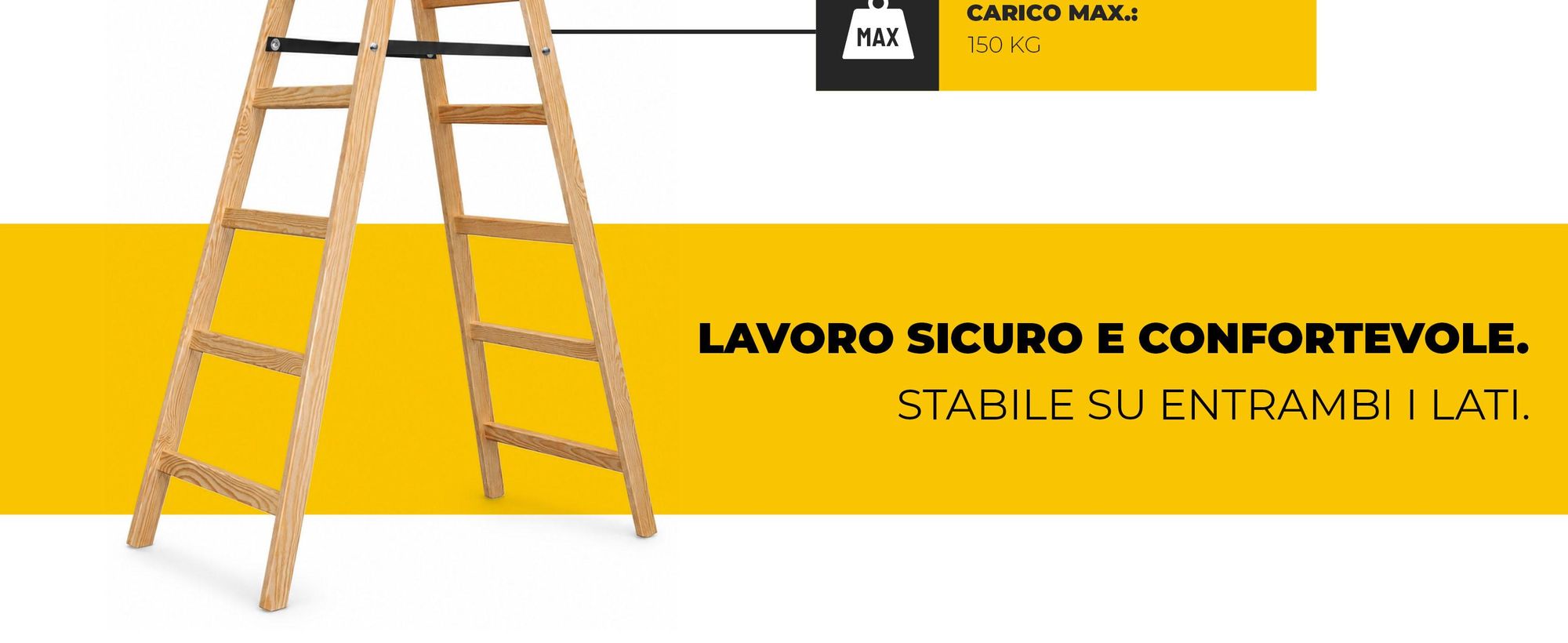 Drabest | Scala en bois 7 gradini 150 kg - Conception stable - Idéale pour la maison et le travail