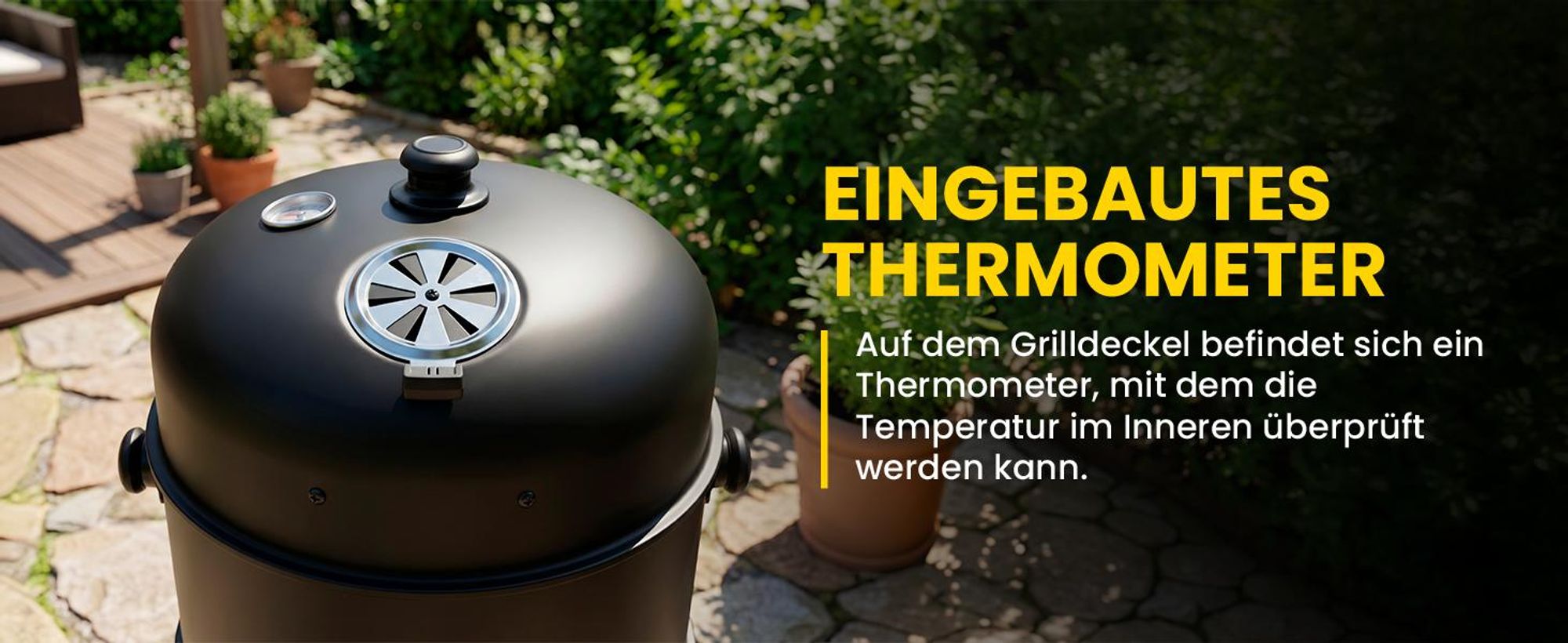 Schwarze Holzkohlegrill Smoker BBQ Räucherei