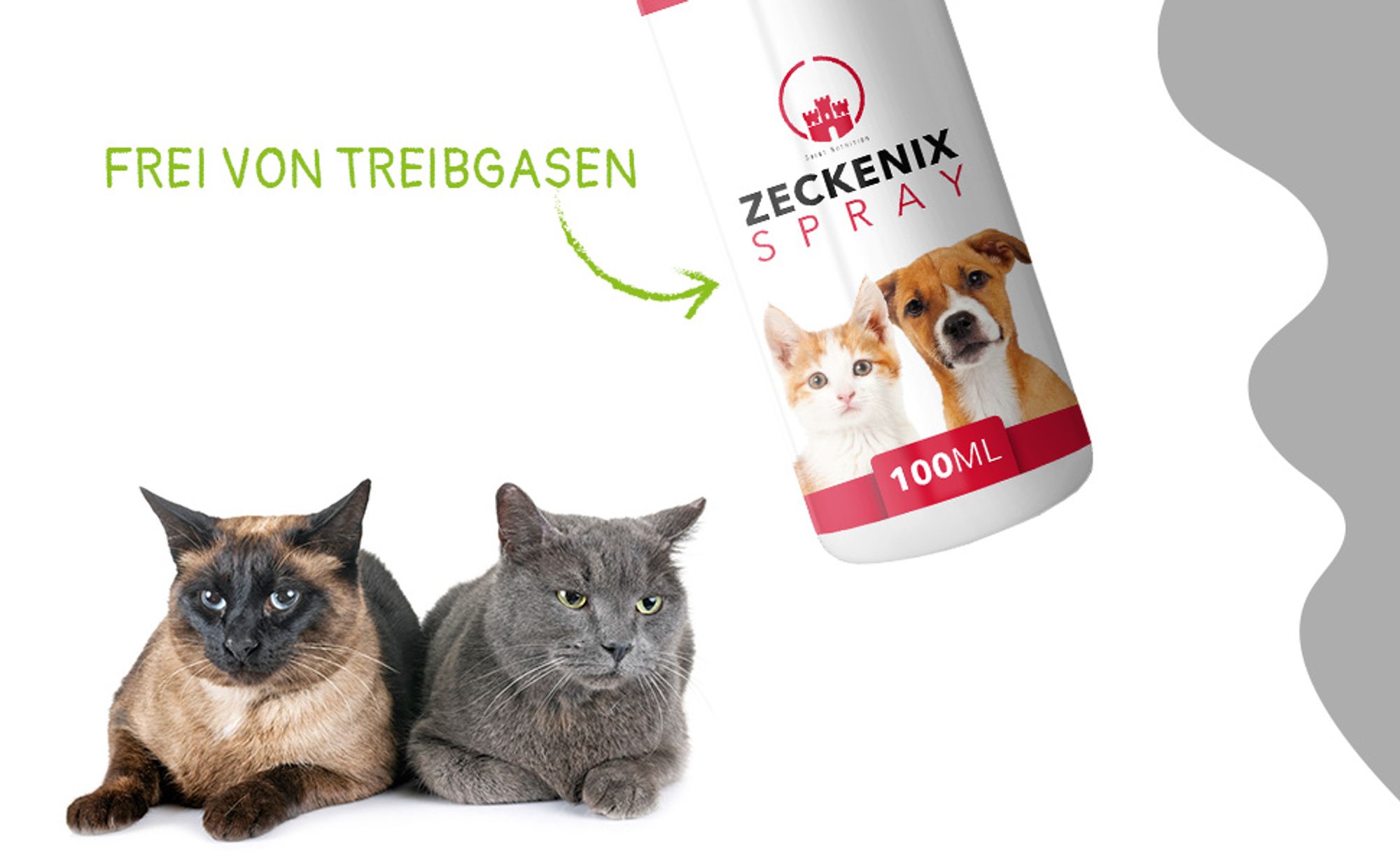 Saint Nutrition® Zeckenix Spray – zum Schutz vor Zeckenbefall – für Hunde und Katzen – Zeckenschutz Hund – natürliche Formel – 100 ml