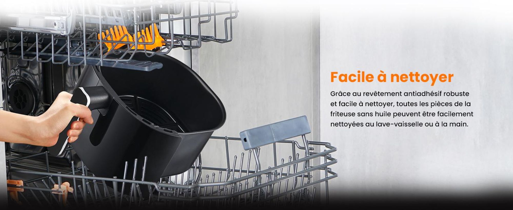 Extralink Air Fryer 4,2 L, friteuse à air chaud, 1300 W, écran tactile, noire