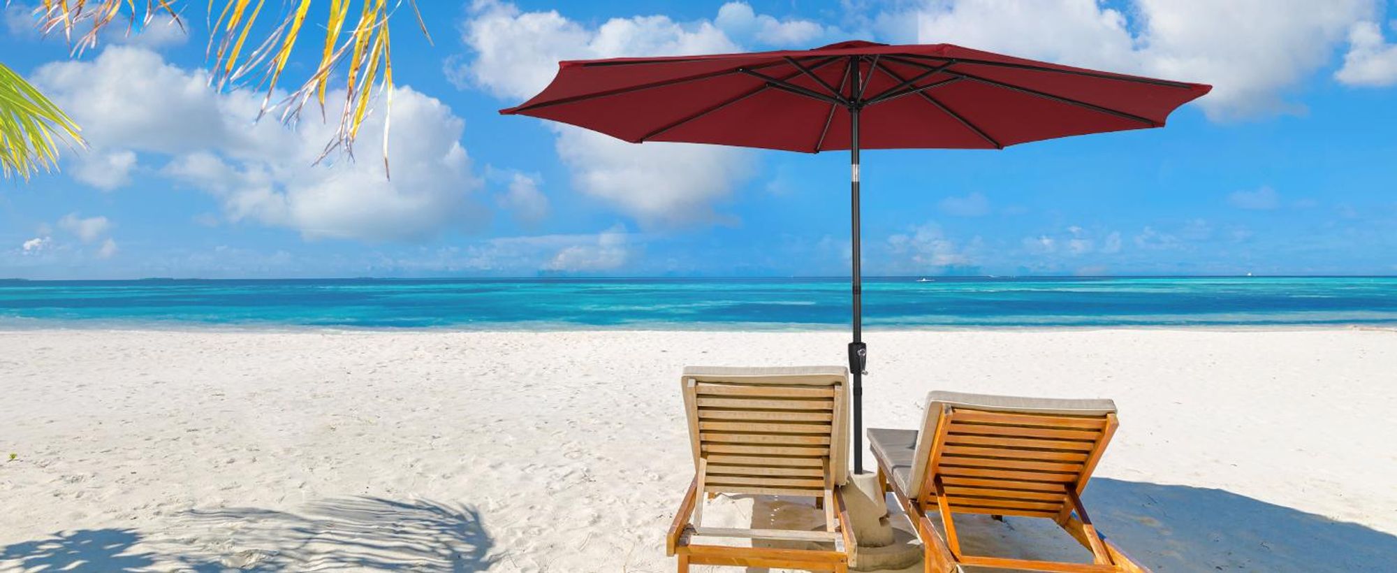 Puluomis Sonnenschirm Balkonschirm Strandschirm Marktschirm Ø290cm Neigbar Gartenschirm Terrassenschirm Sonnenschutz Rot