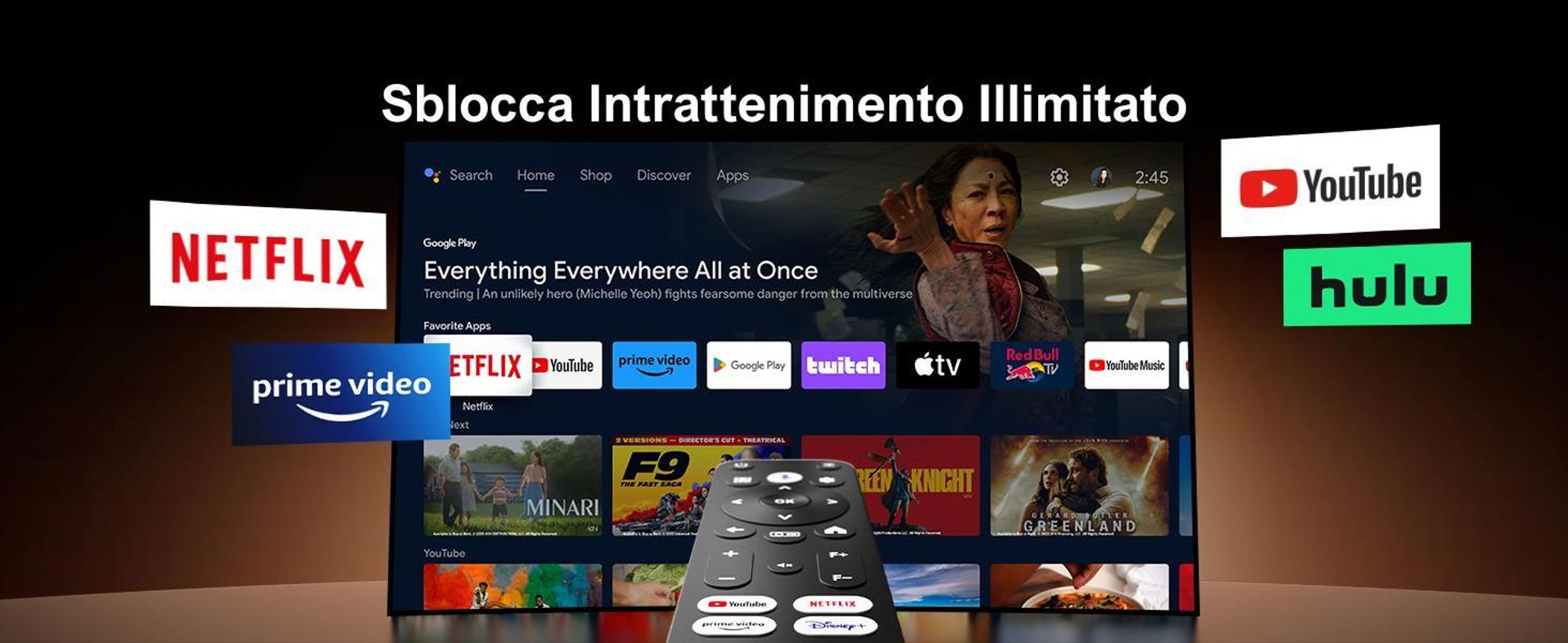 ULTIMEA Smart Beamer Android TV 11.0 con Netflix, proiettore cinematografico con supporto 4K e design cardanico a 90°, 600 ANSI Full-HD, HDR10&HLG, Bluetooth