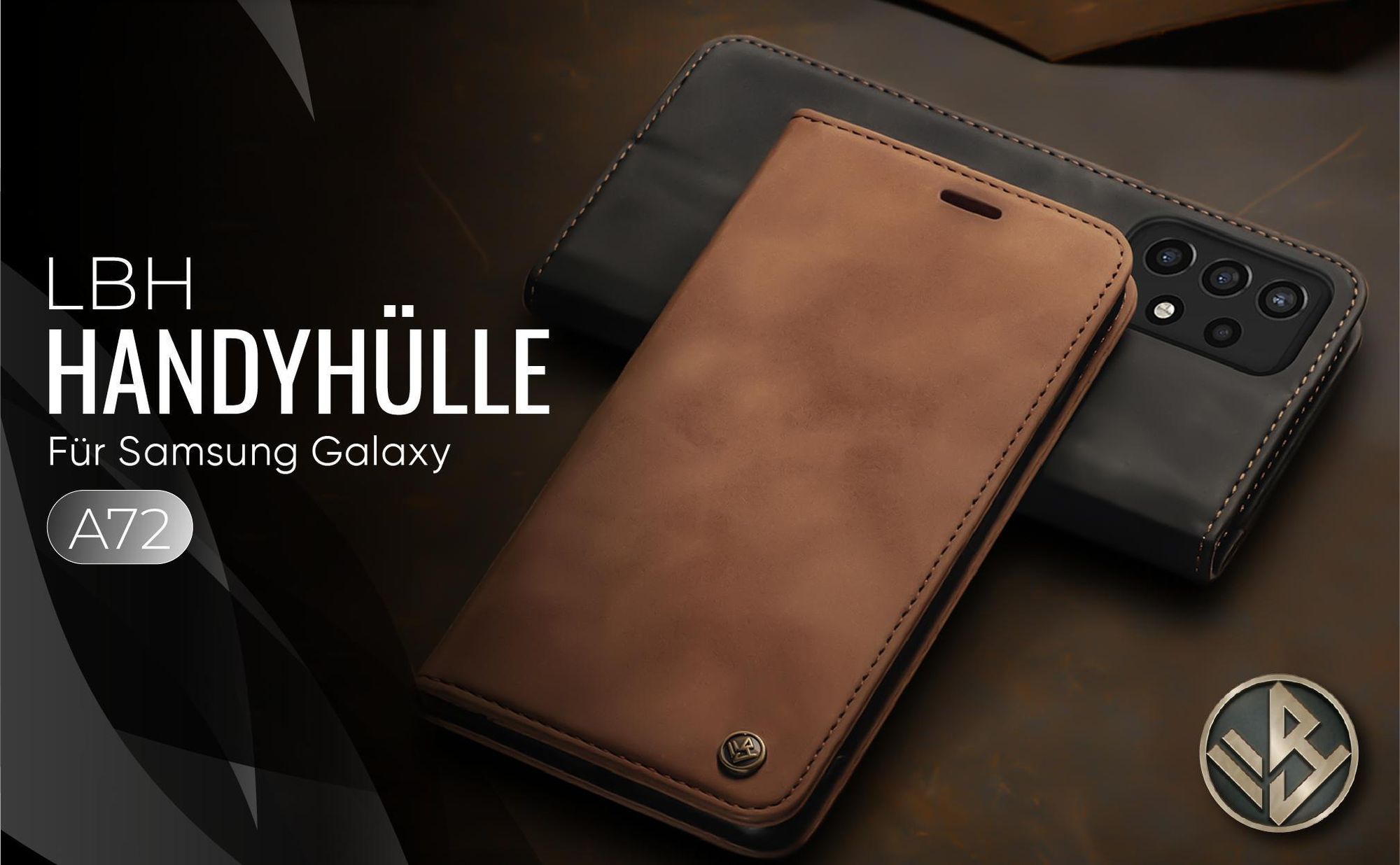Hochwertige Klapphülle für Samsung Galaxy A72 im klassischen Design