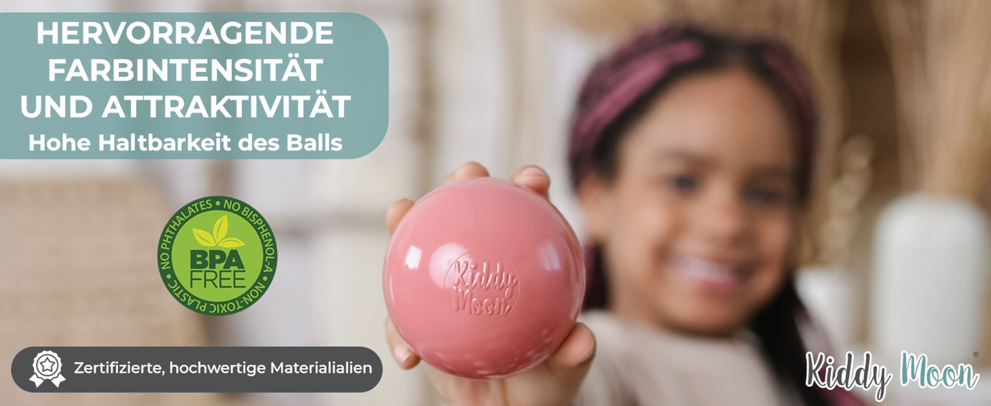KiddyMoon 300 ∅ 7cm kinder bälle spielbälle für bällebad baby plastikbälle  eu, puderrosa/transparent
