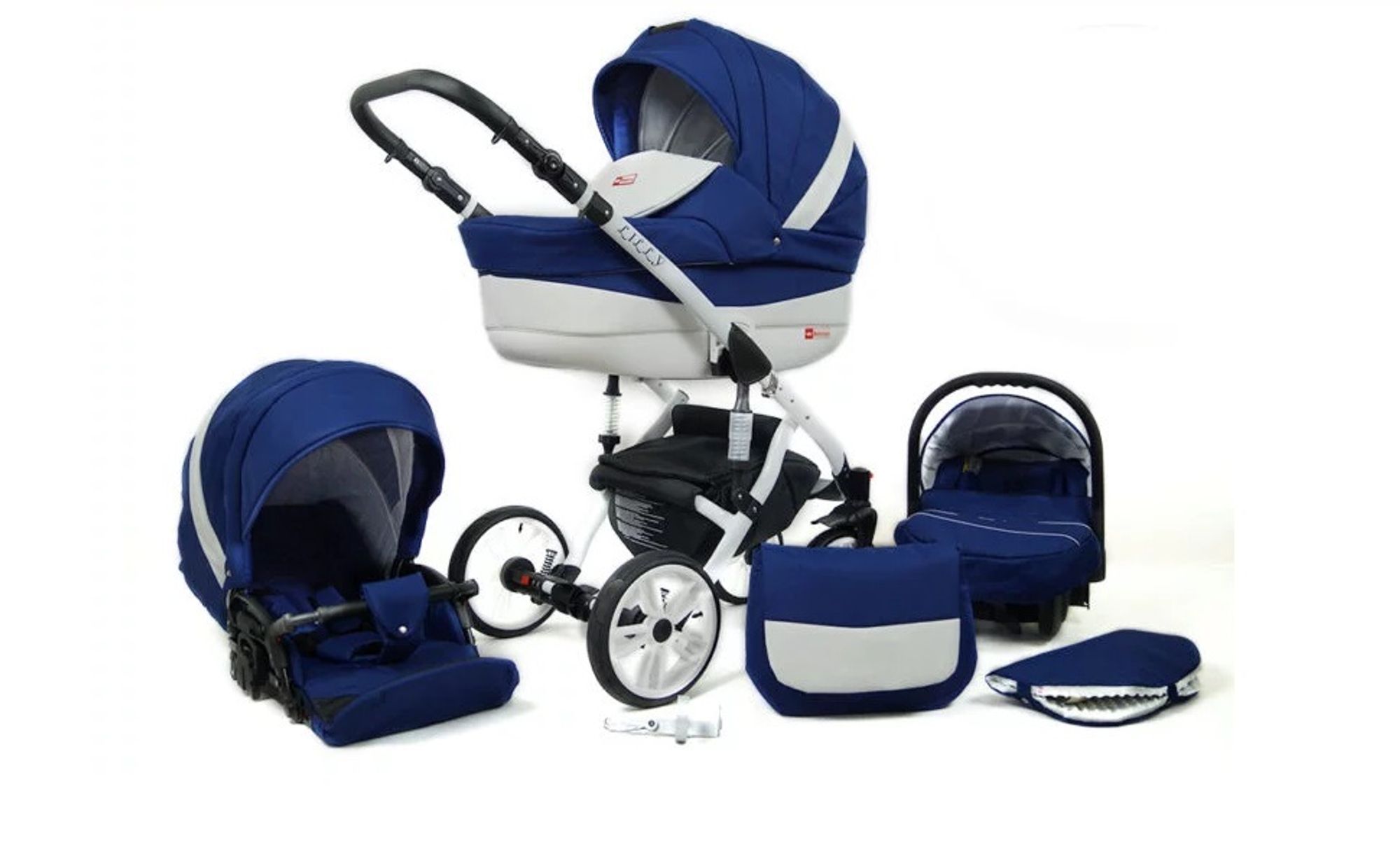 BabyLux® Lilly | 3in1 Kinderwagen Set | Dahlia | Kombikinderwagen | Kinderwagenset | Buggy + Bab