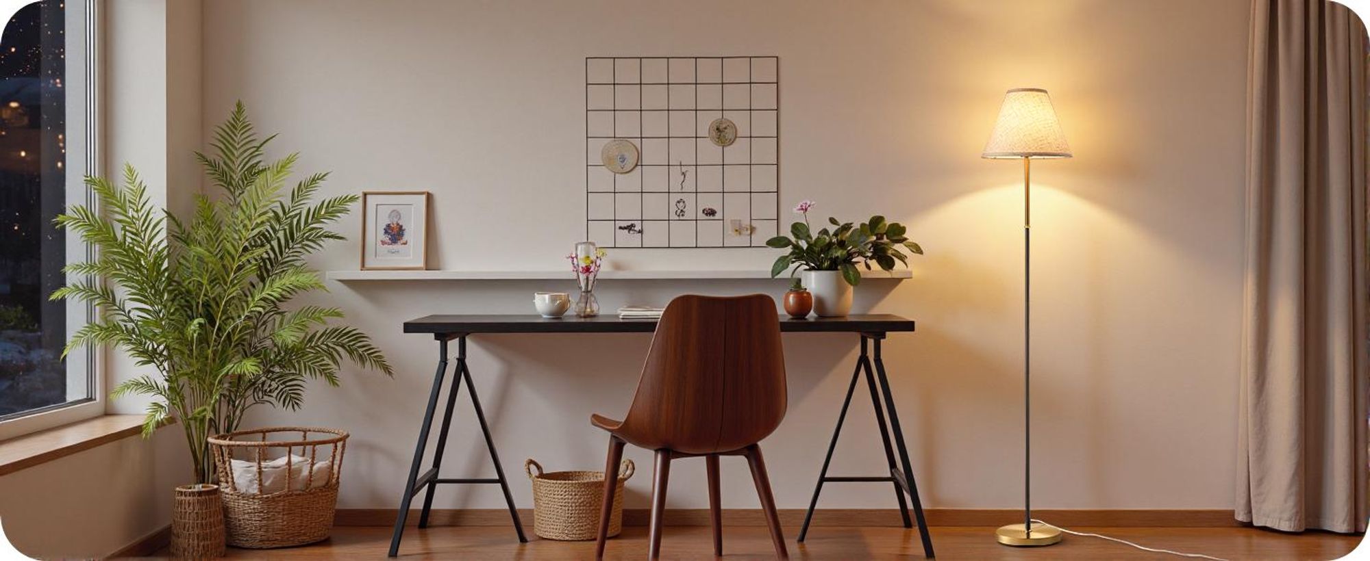 EDISHINE Stehlampe Wohnzimmer, Baumwoll-Leinenschirm, Retro, 2700K, Beige, Inkl. LED-Glühbirne, E27-Fassung, Metallgestell, Fußschalter