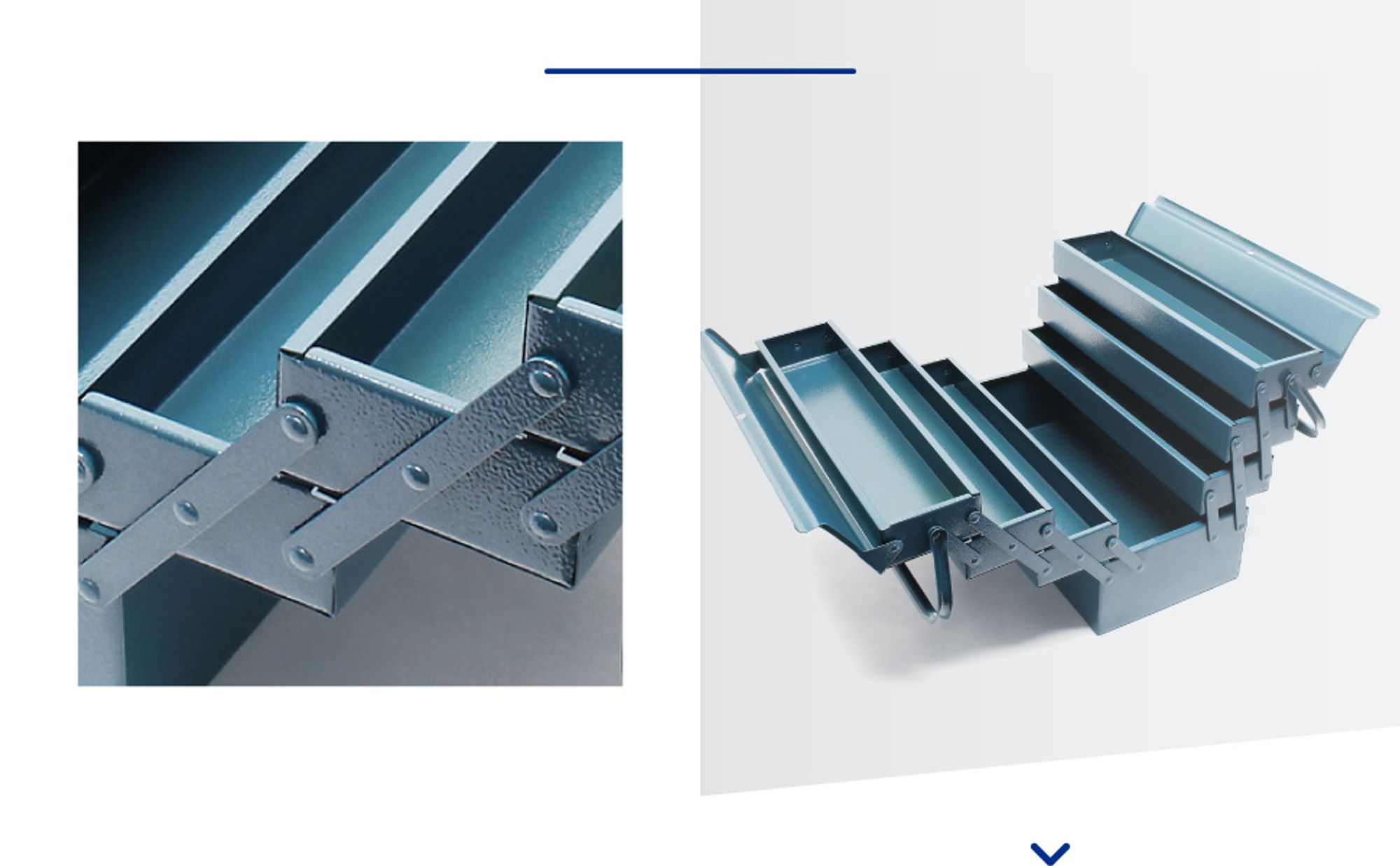 Wiltec Werkzeugkiste 530x200x250mm aus Stahl mit 7 Fächern, beständiger Werkzeugkasten mit Handgriff, Werkzeugbox