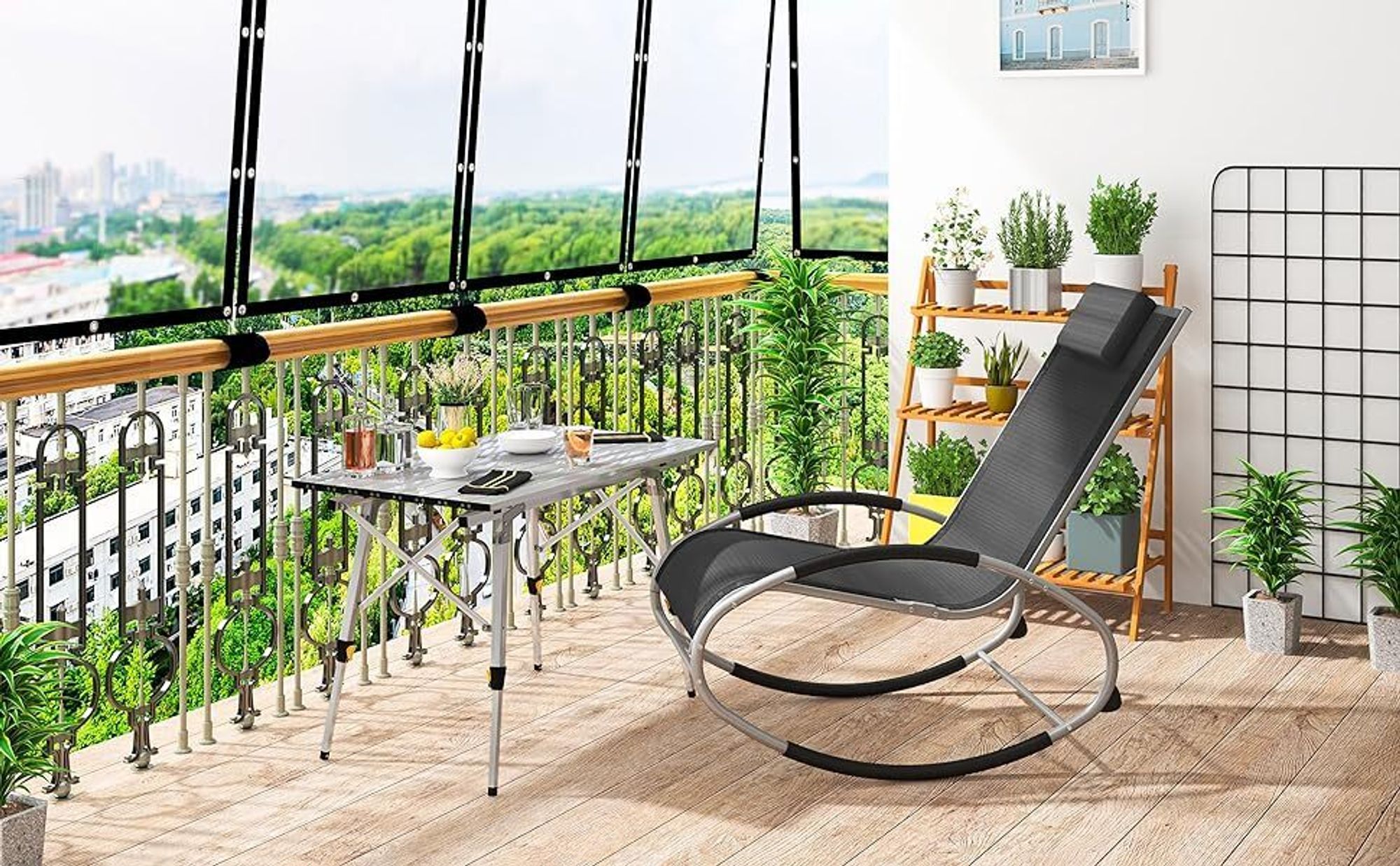 WOLTU Campingtisch Klapptisch aus Alu mit Packtasche, Höhenverstellbar, klappbar