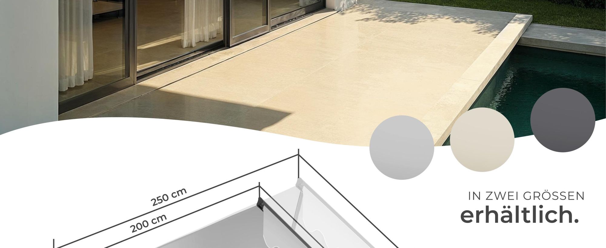 tectake® Gelenkarmmarkise Ornella verschiedene Größen inkl. Wandhalterung