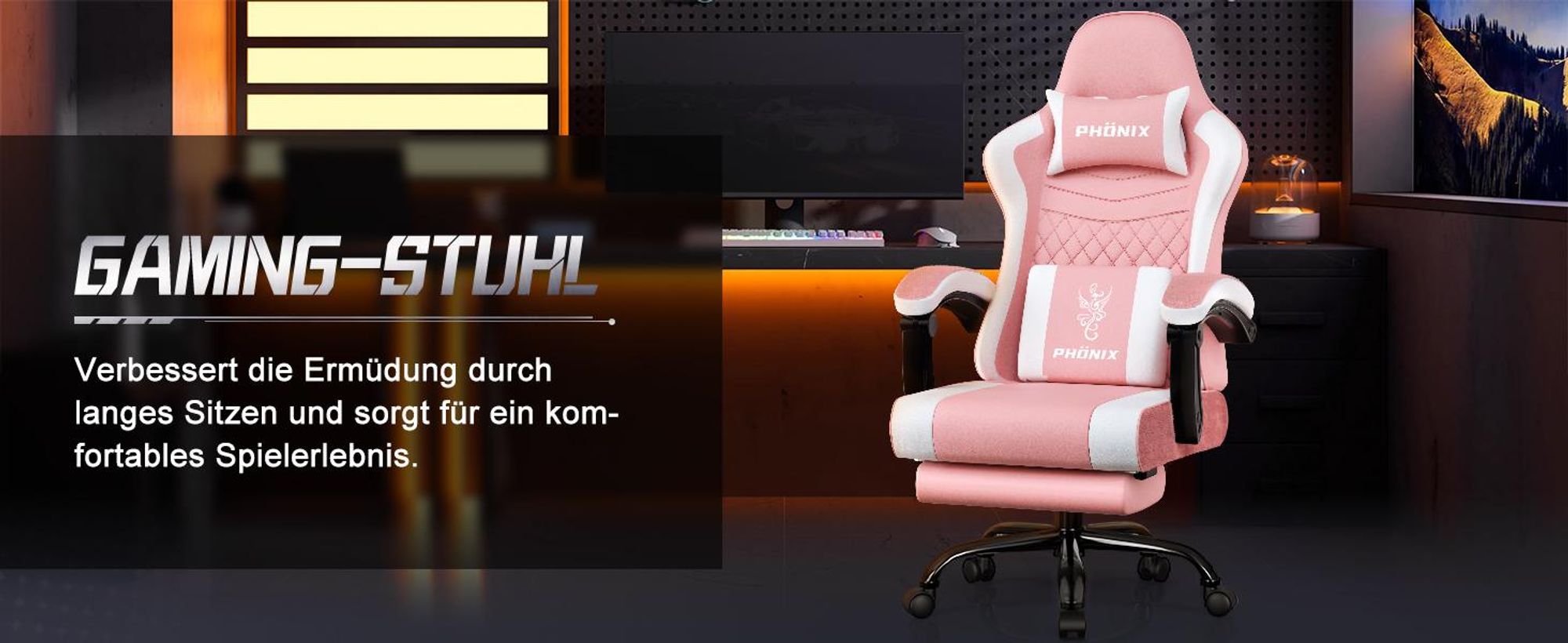 Adormii Gaming Stuhl, Ergonomischer Gaming Sessel, Schreibtischstuhl, Gamingstuhl mit Fußstütze, verstellbare Rückenlehne, Gaming stuhl 150 kg