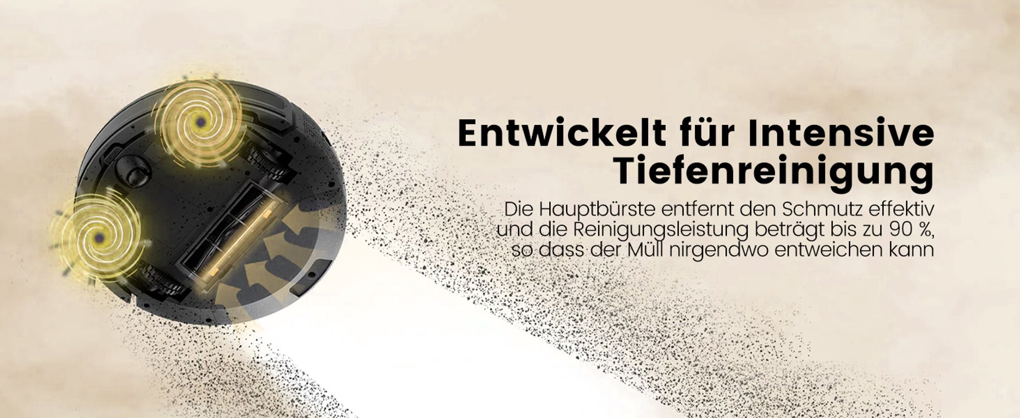 AIRROBO G50 Saugroboter fuer Tierhaare, Harte-boeden, Teppiche, 4000Pa Saugleistung, 140 m² Reichweite, Steuerung mit App/WiFi