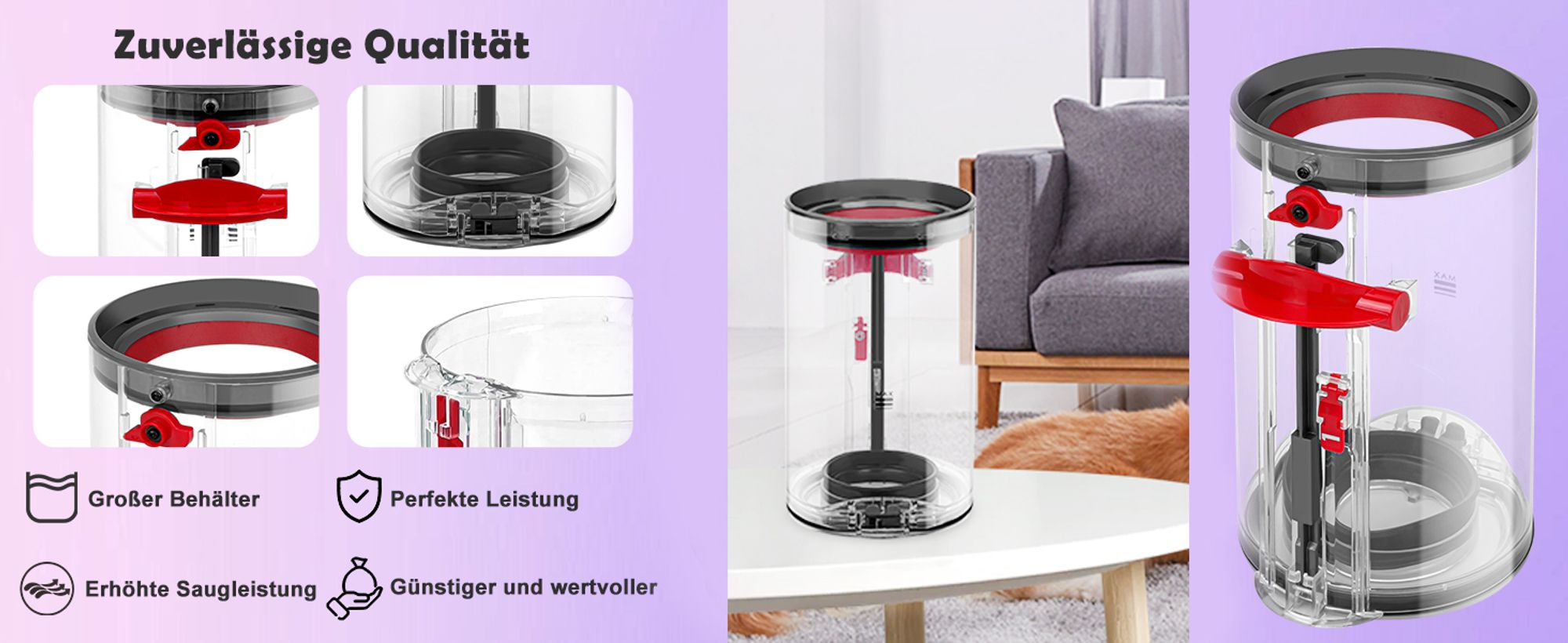 Staubbehälter für Dyson V11 V15 Behälter Ersatzteile SV14 SV15 SV22 Zubehör Staubsauger Mülleimer Staubbox Baugruppe Teilenummer 970050-01 und 965443-01 Sonstiges Staubsaugerzubehör