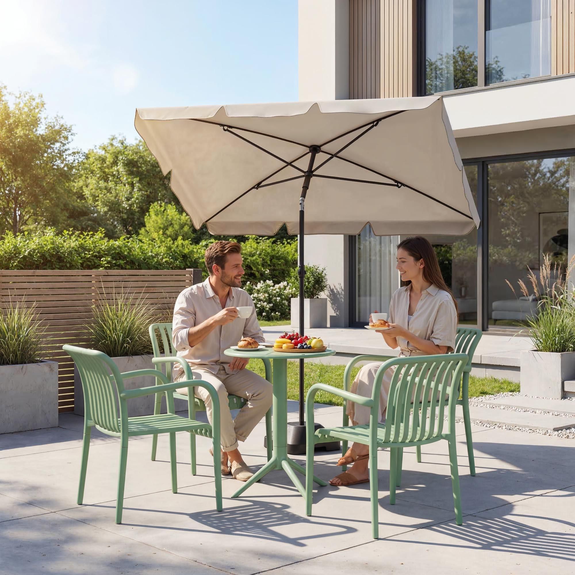 di volio Gartentisch DEGO - runder Outdoor Tisch für Balkon & Terrasse, Ø60 cm, wetterfest - grün