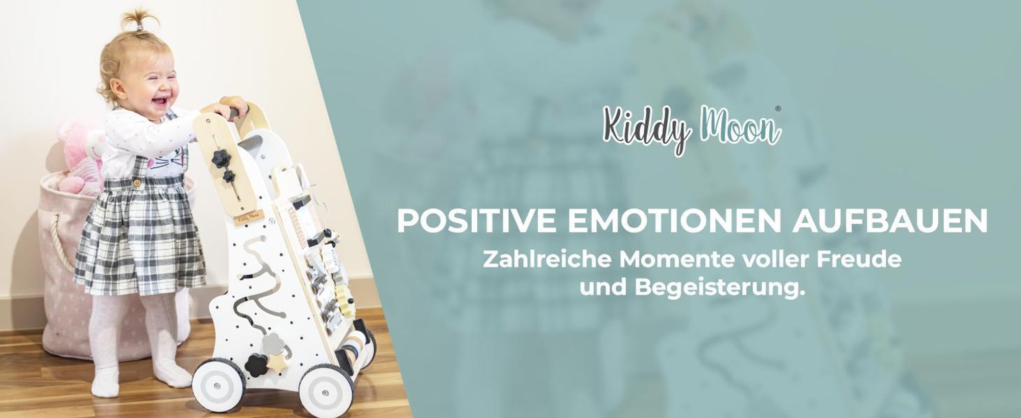 KiddyMoon Lauflernwagen holz für Kinder - Multifunktion Holzspielzeug Montessori spielzeug Lauflernhilfe Gehhilfe baby Motorikspielzeug - Mehrfarbig