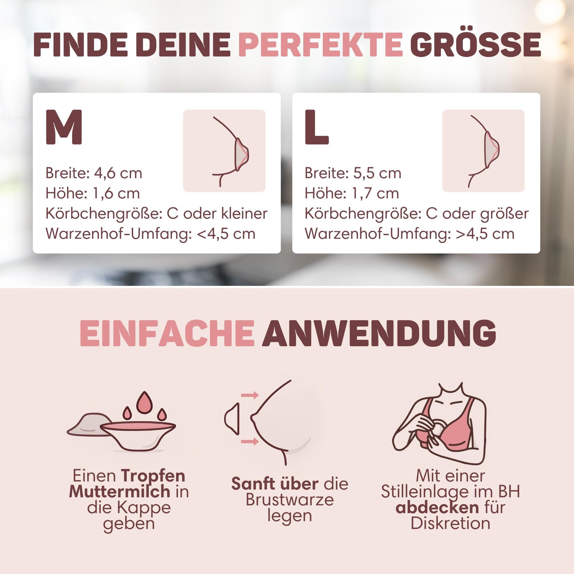 Vulpes Goods Silberne Brustwarzenabdeckungen, Stillbecher, 999 reines Silber hypoallergen und wiederverwendbar Brustwarzenschilde zum Stillen, Größe M