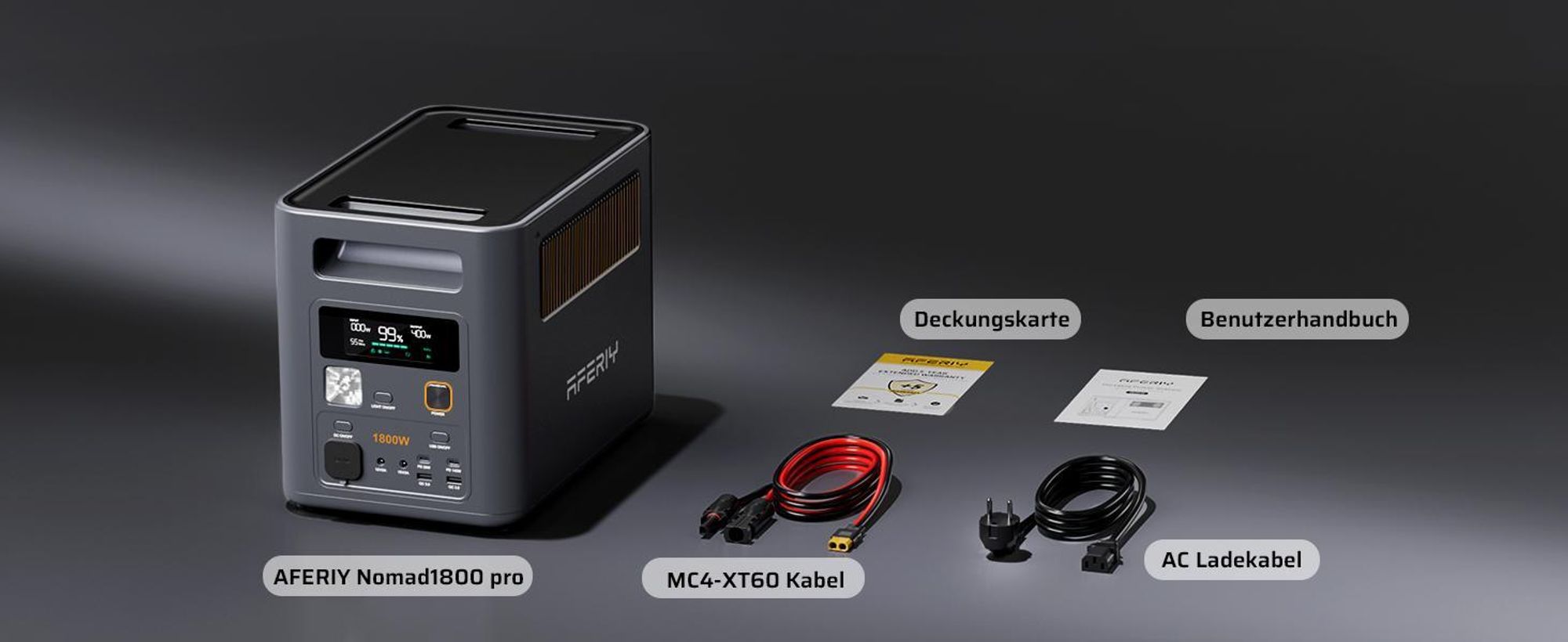 AFERIY Nomad1800 Pro Kit Solare 1024Wh Espandibile Pannello 400W